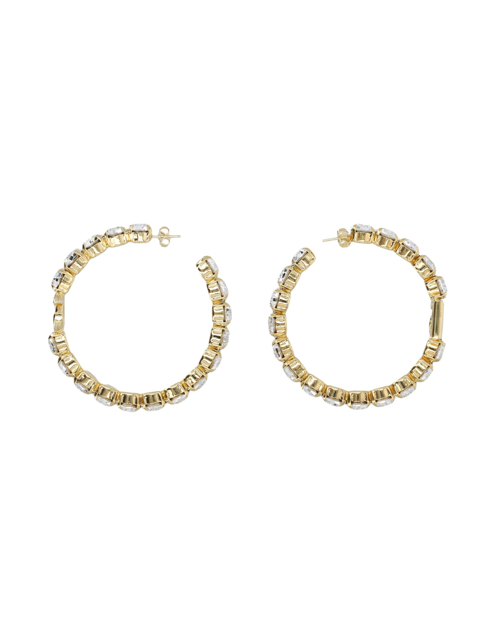 Dolce & Gabbana Hoop Earrings With Dg And Rhinestones
