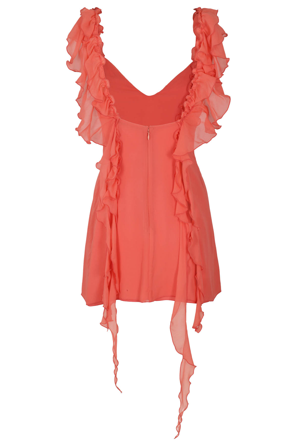 Shop Amen Dress In Ggt W Rouches In Coral