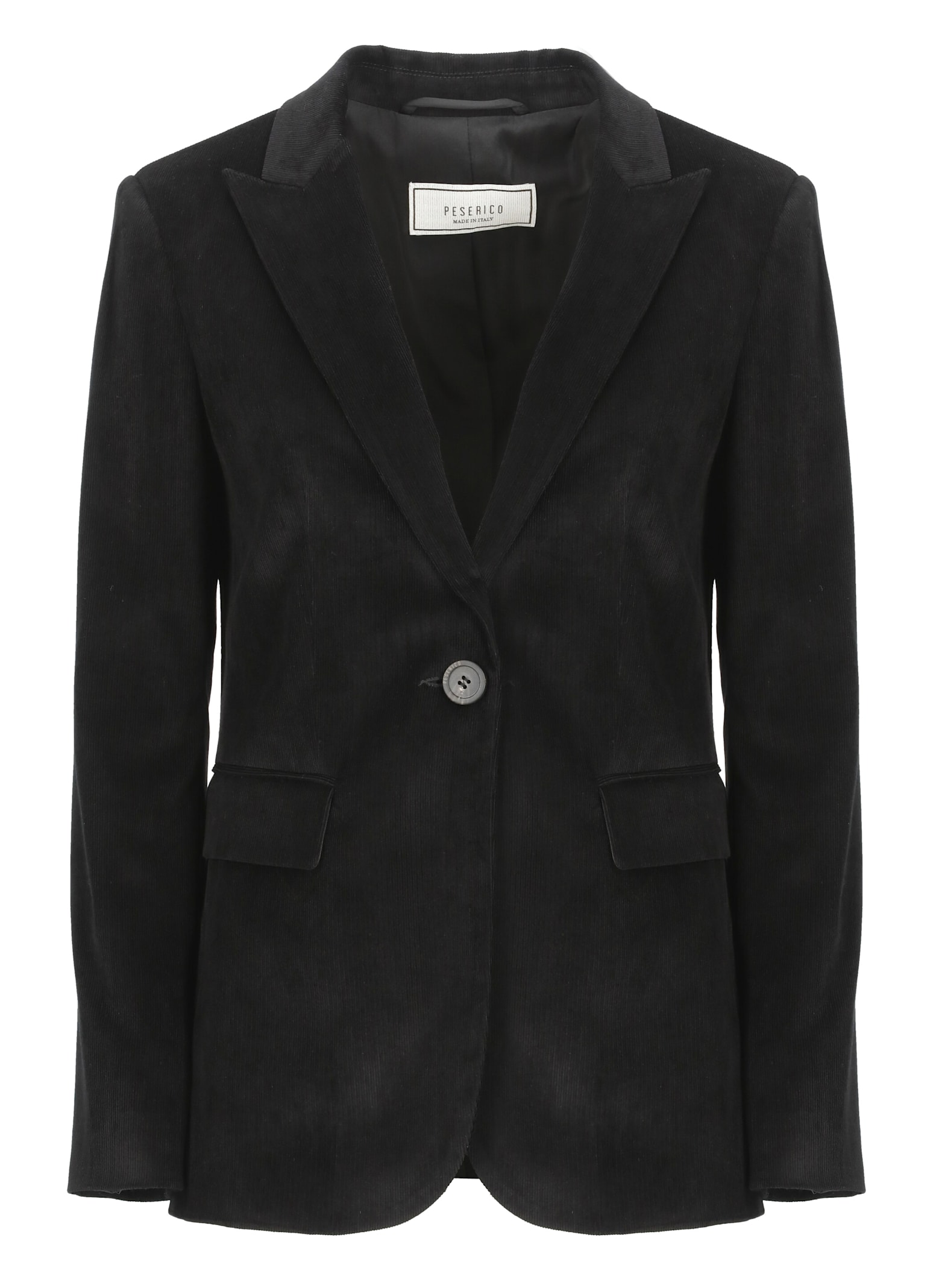 Shop Peserico Corduroy Blazer In Black