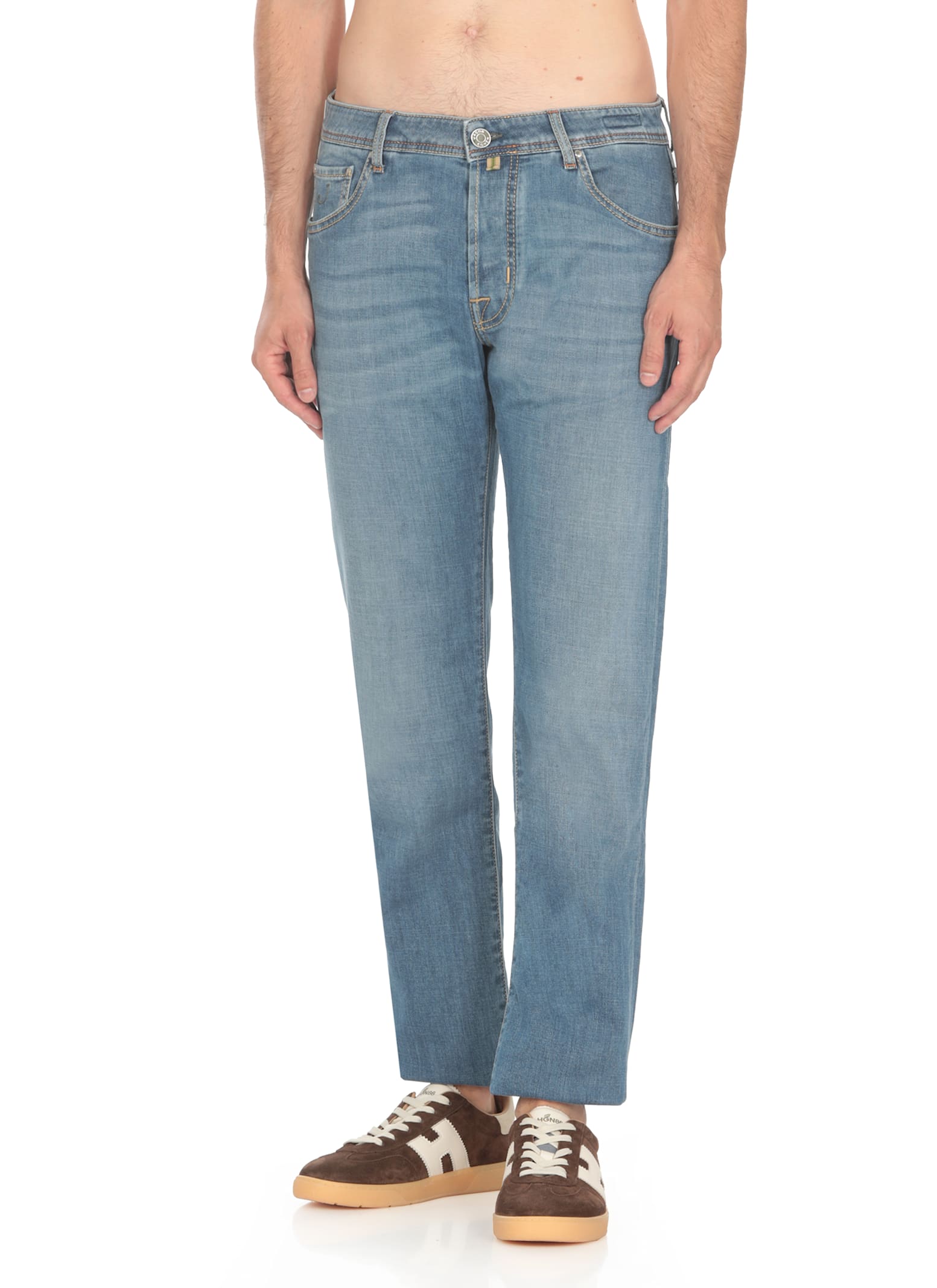 Shop Jacob Cohen Nick Slim Jeans In Blue