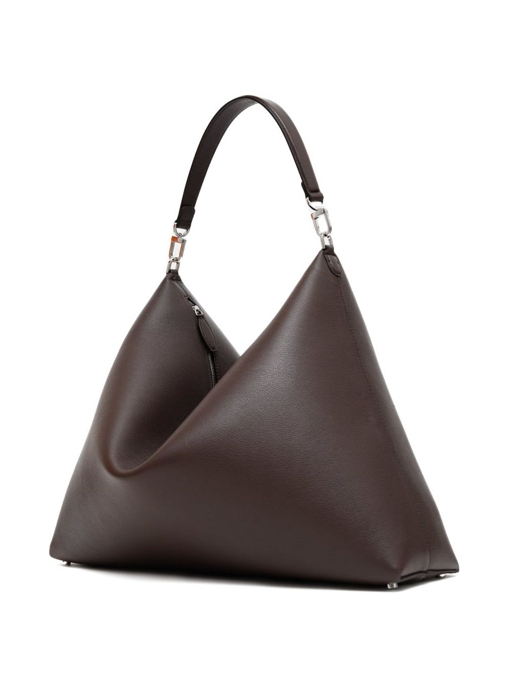 Totême Bevel Triangular Zip-top Tote Bag In Brown