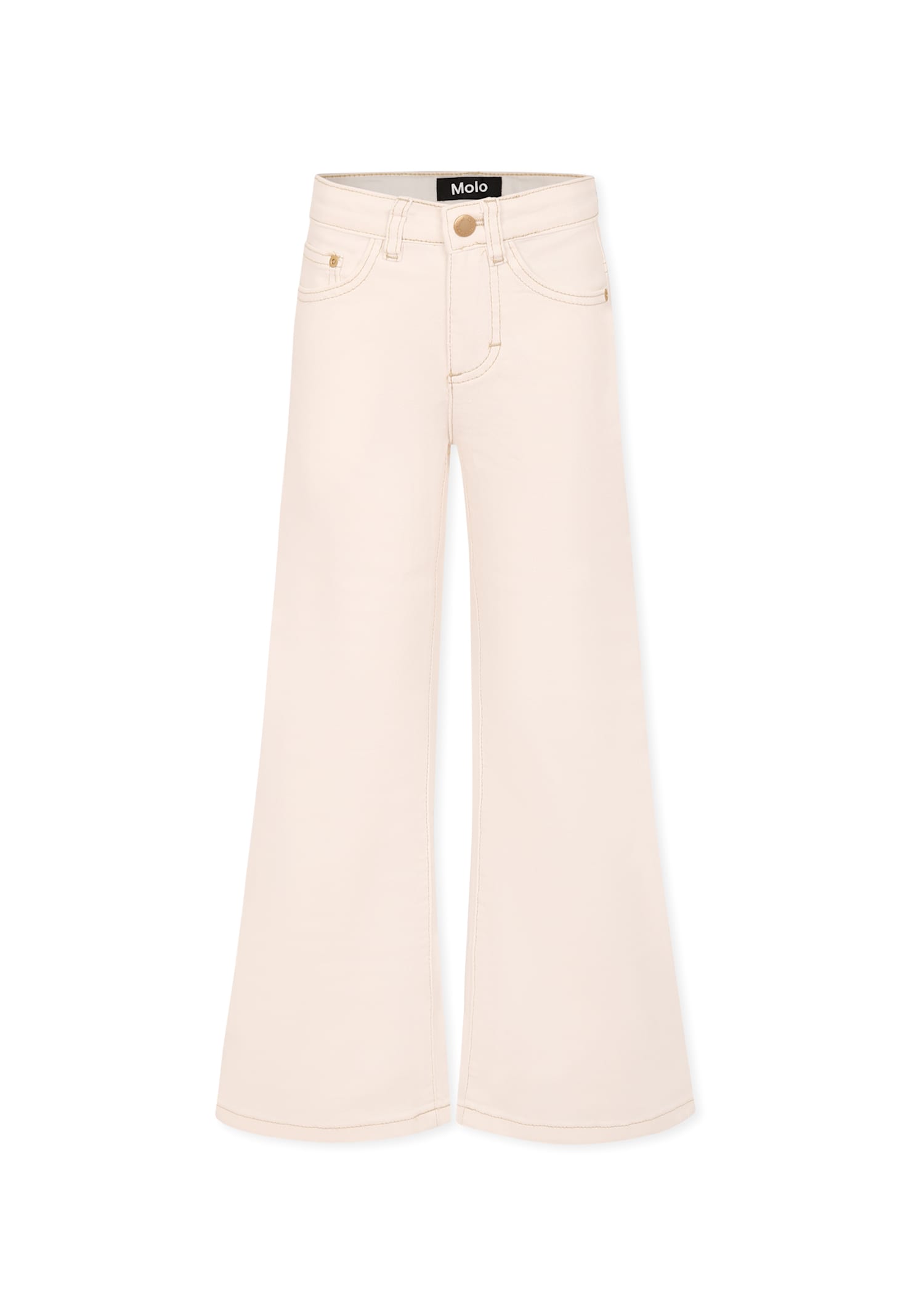 Molo White Jeans For Girl In White
