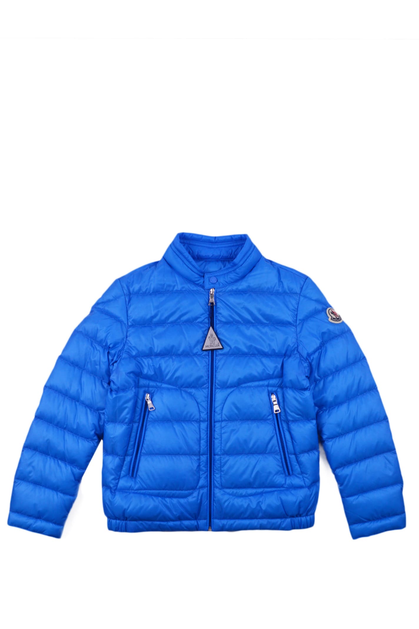 Moncler Kids' Nylon Down Jacket In Light Blue