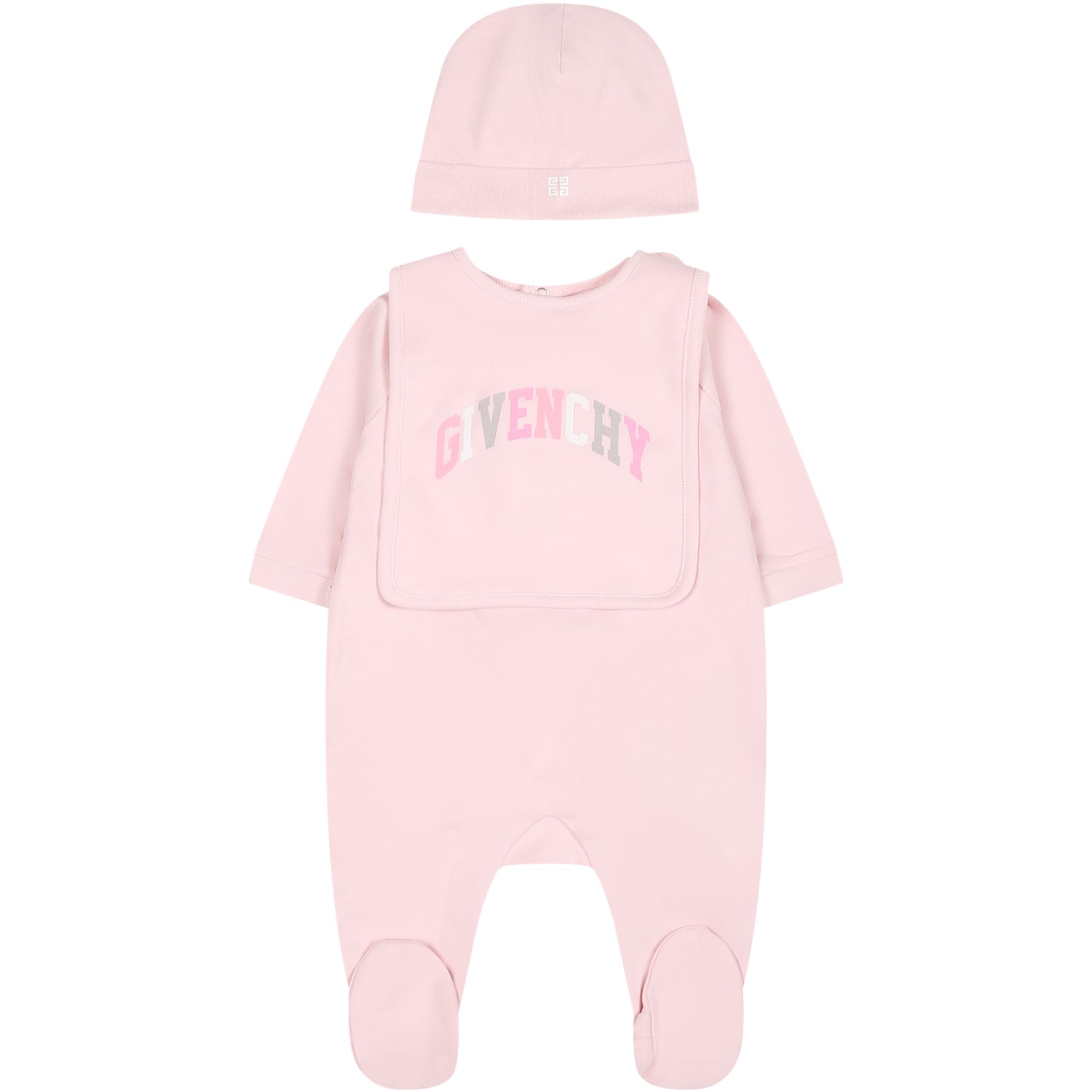 Givenchy Kids' Pink Set For Baby Girl With Logo