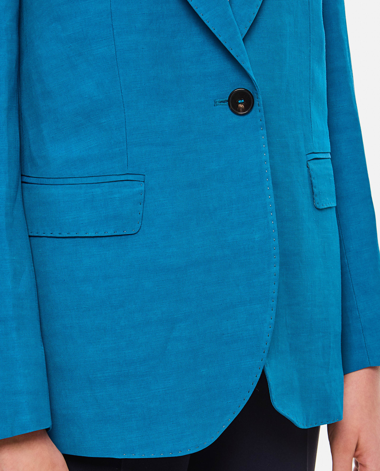 Alberto Biani Tailored Blue Jacket With Notched Lapel In Blue