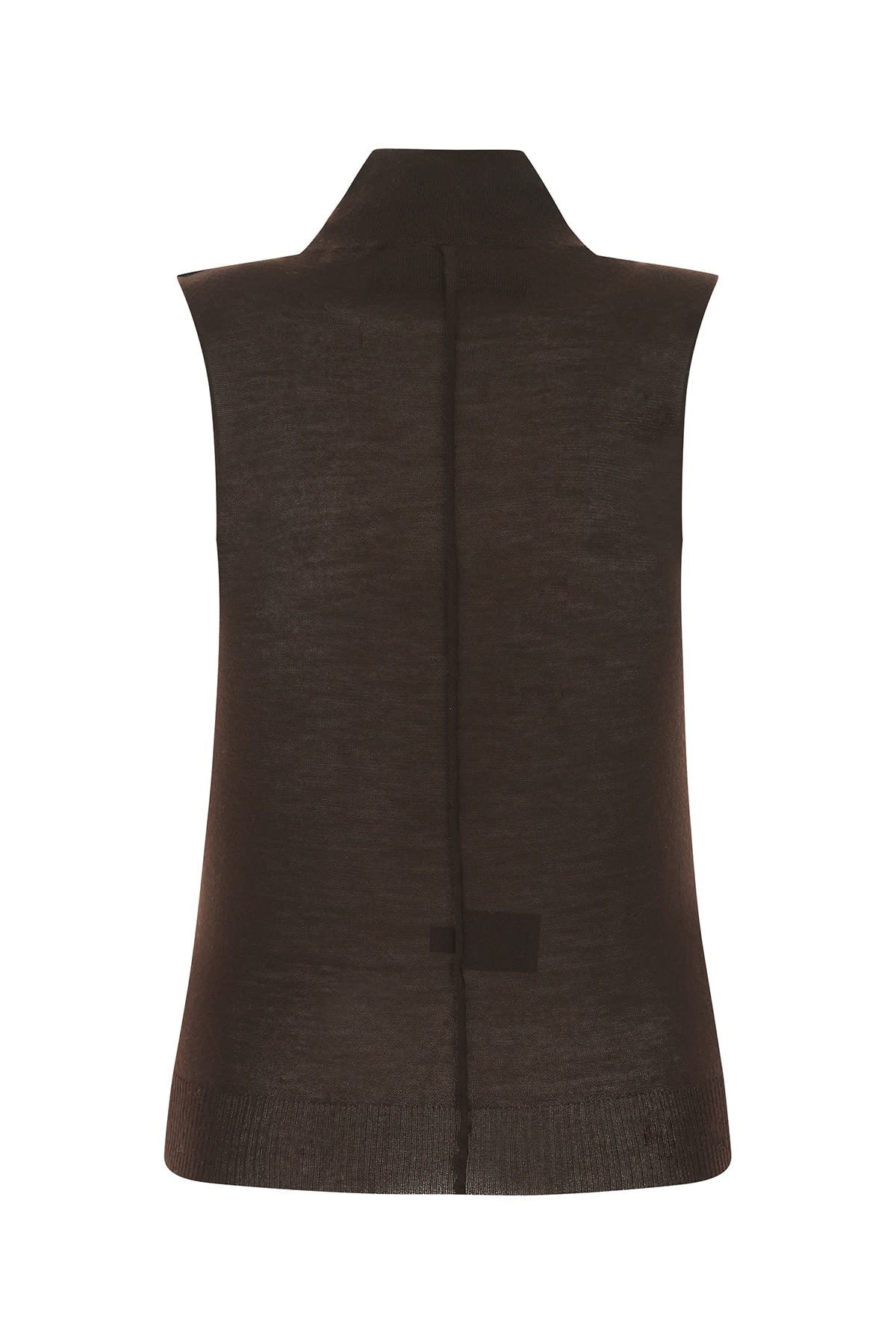 Amiri Distressed Cashmere Turtleneck Tank In Brown