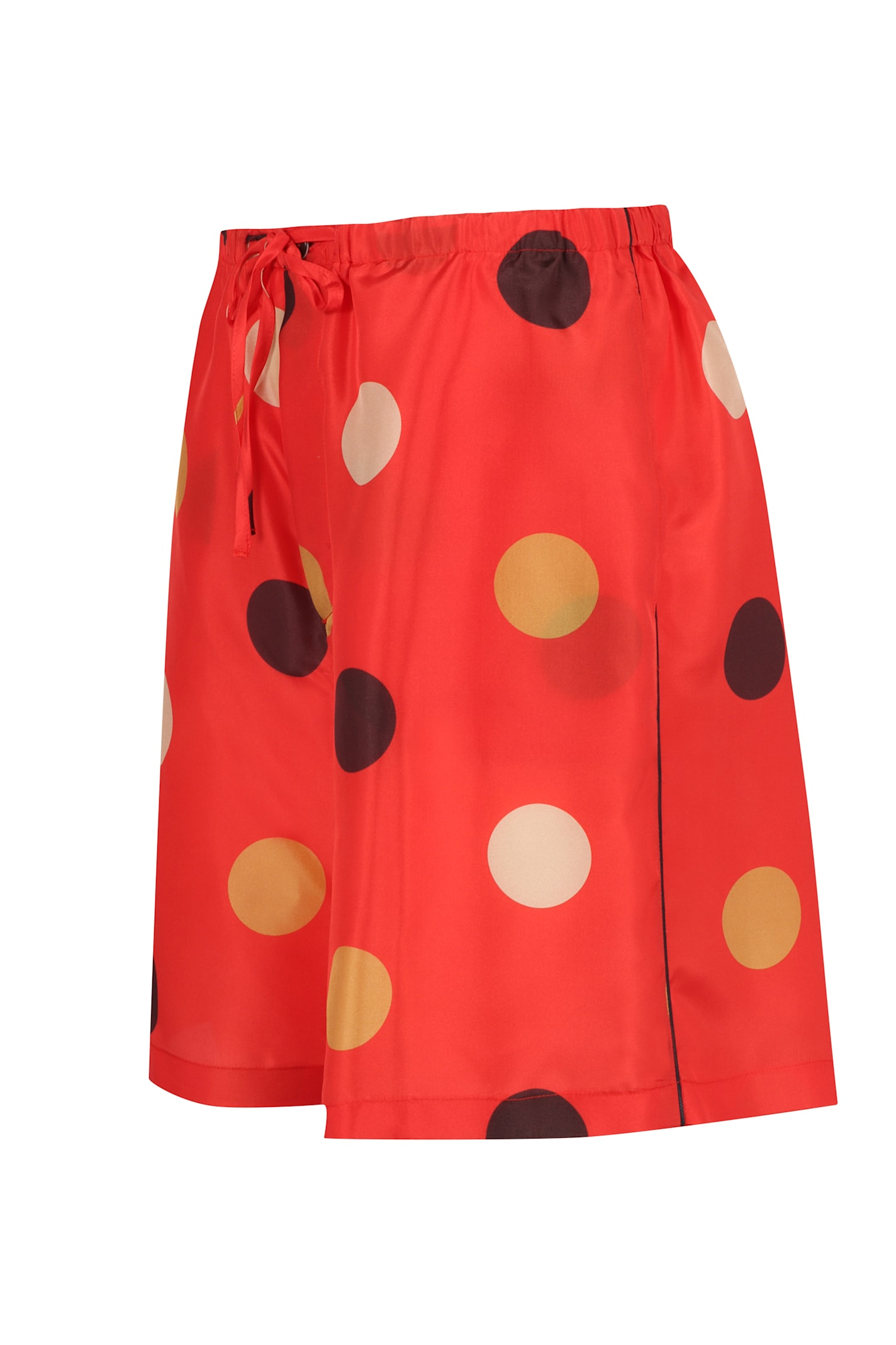 Aspesi Polka-dot Drawstring Shorts In Red
