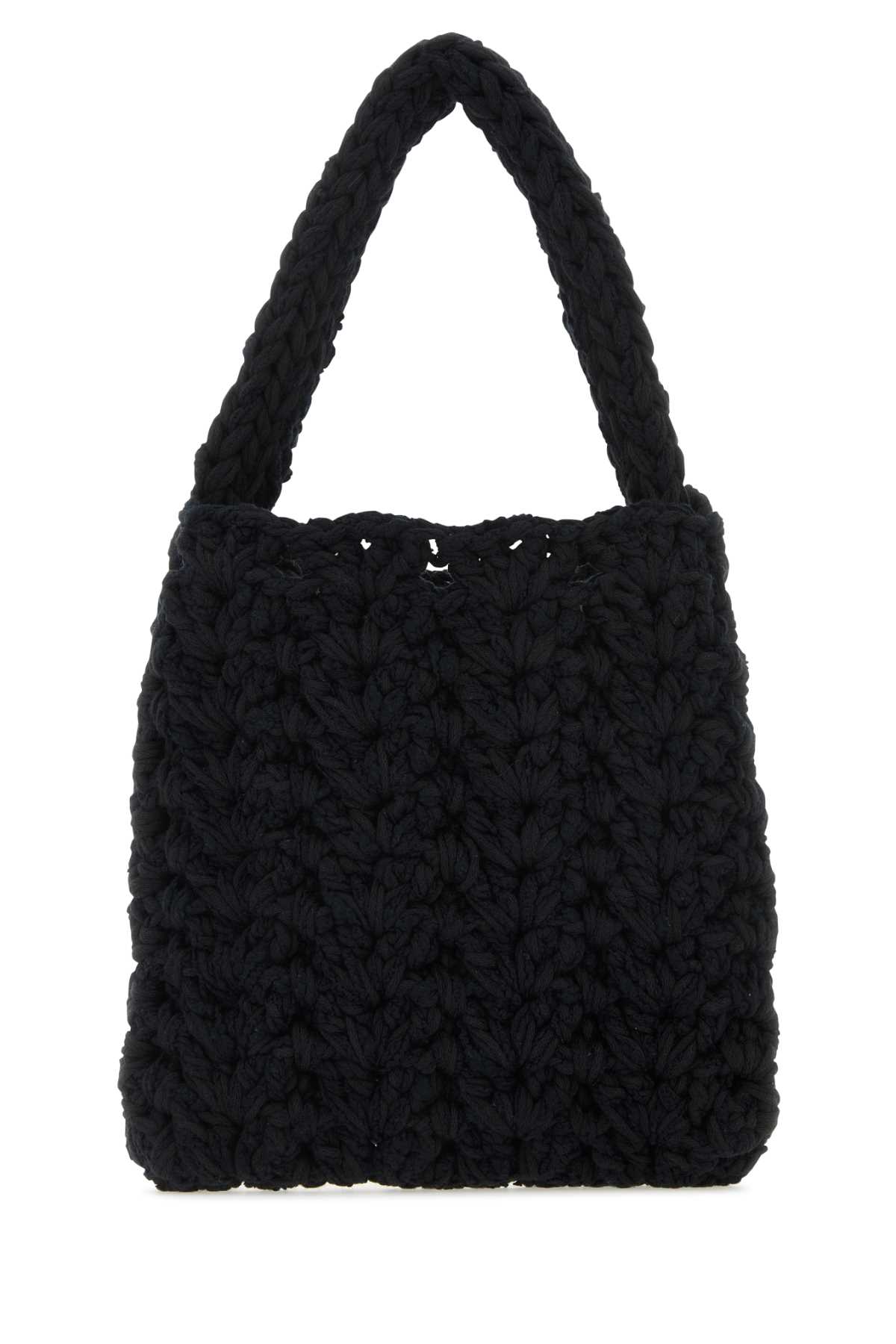 Black Cotton Blend Handbag