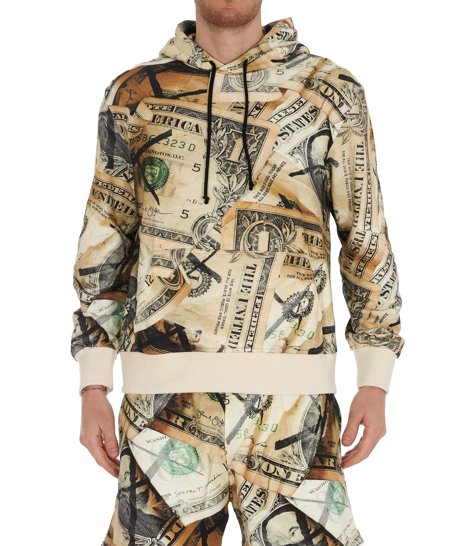 Fourtwofour On Fairfax 424 Dollar Print Hoodie In Multicolore