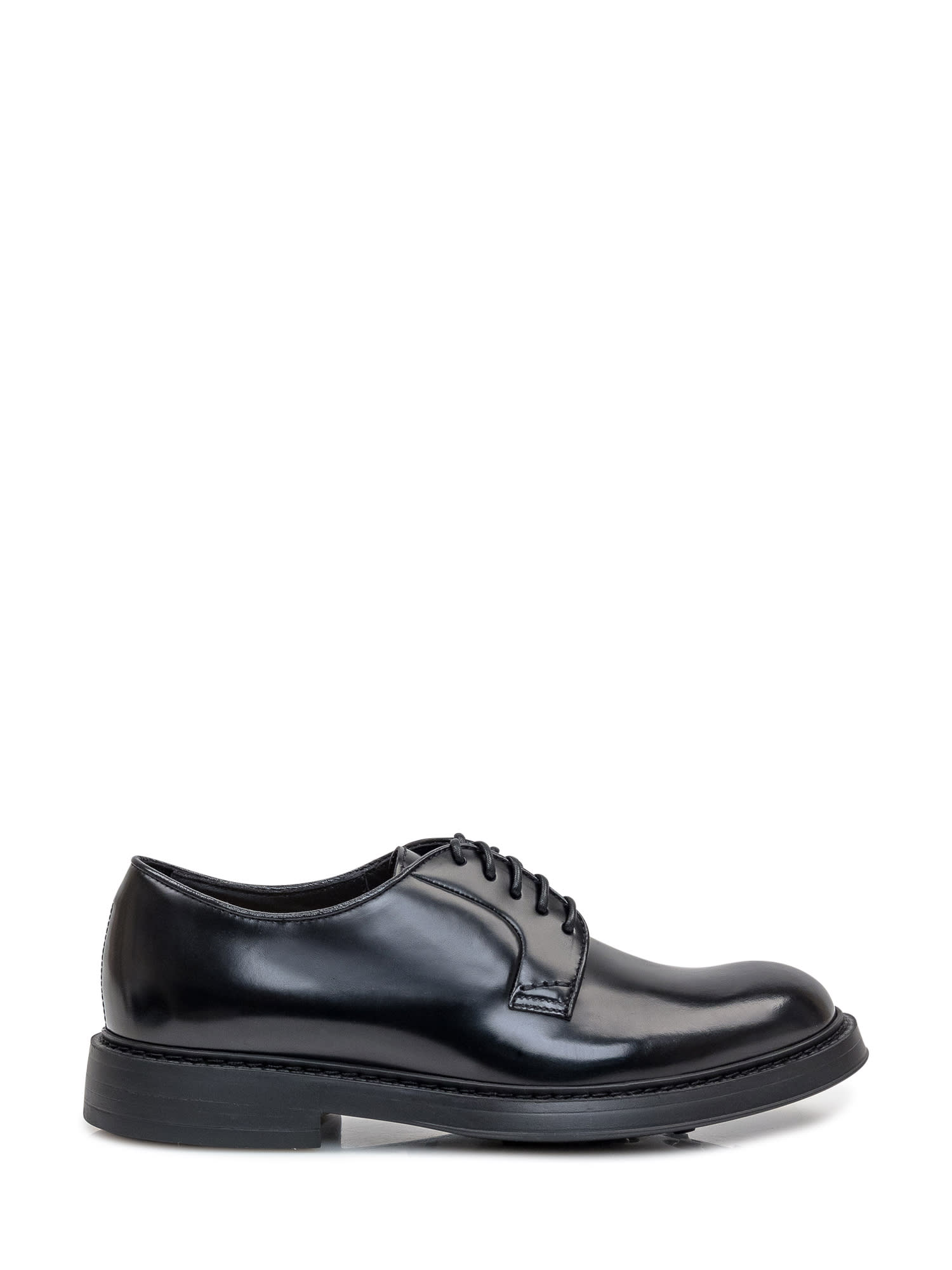 Shop Doucal's Derby Lace Up In Nero