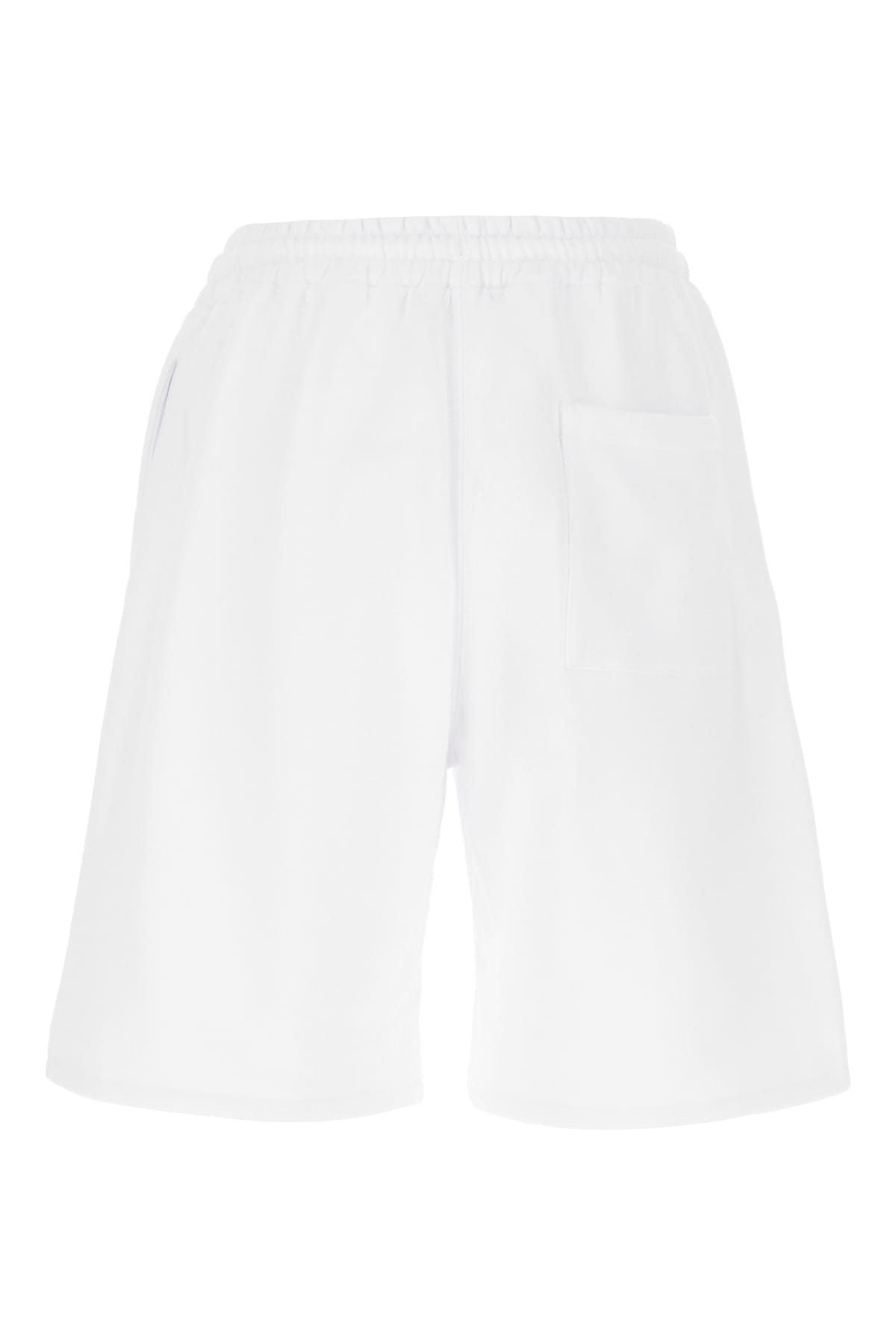 Shop Off-white White Cotton Bermuda Shorts In Bianco