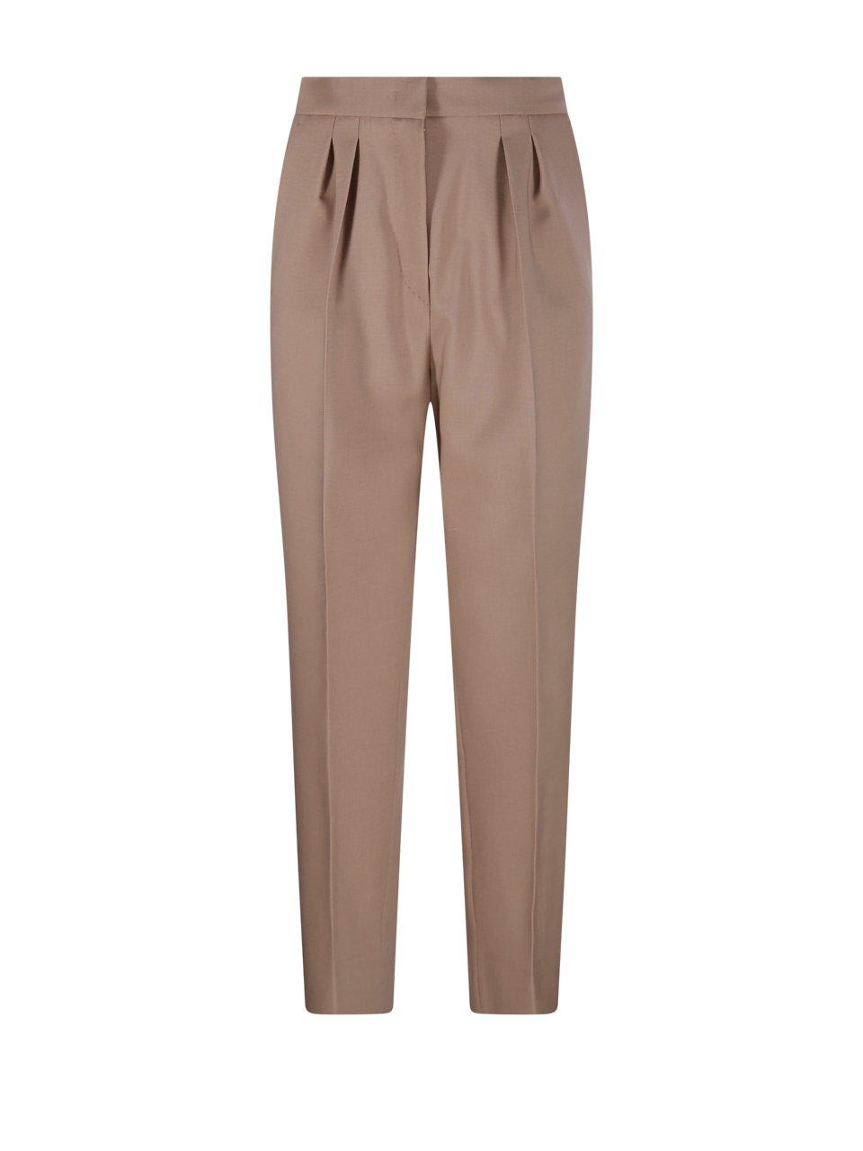 Shop Max Mara Brown Verbano Trousers In Browns