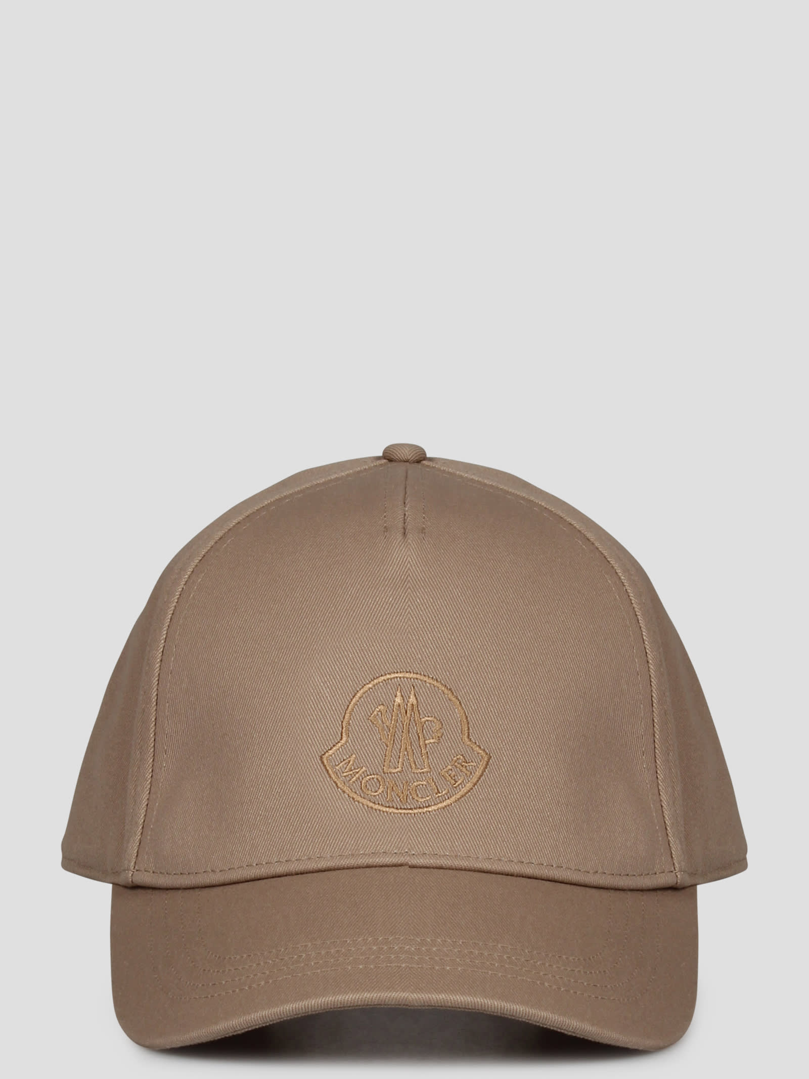 Shop Moncler Embroidered Logo Baseball Cap In Nude & Neutrals