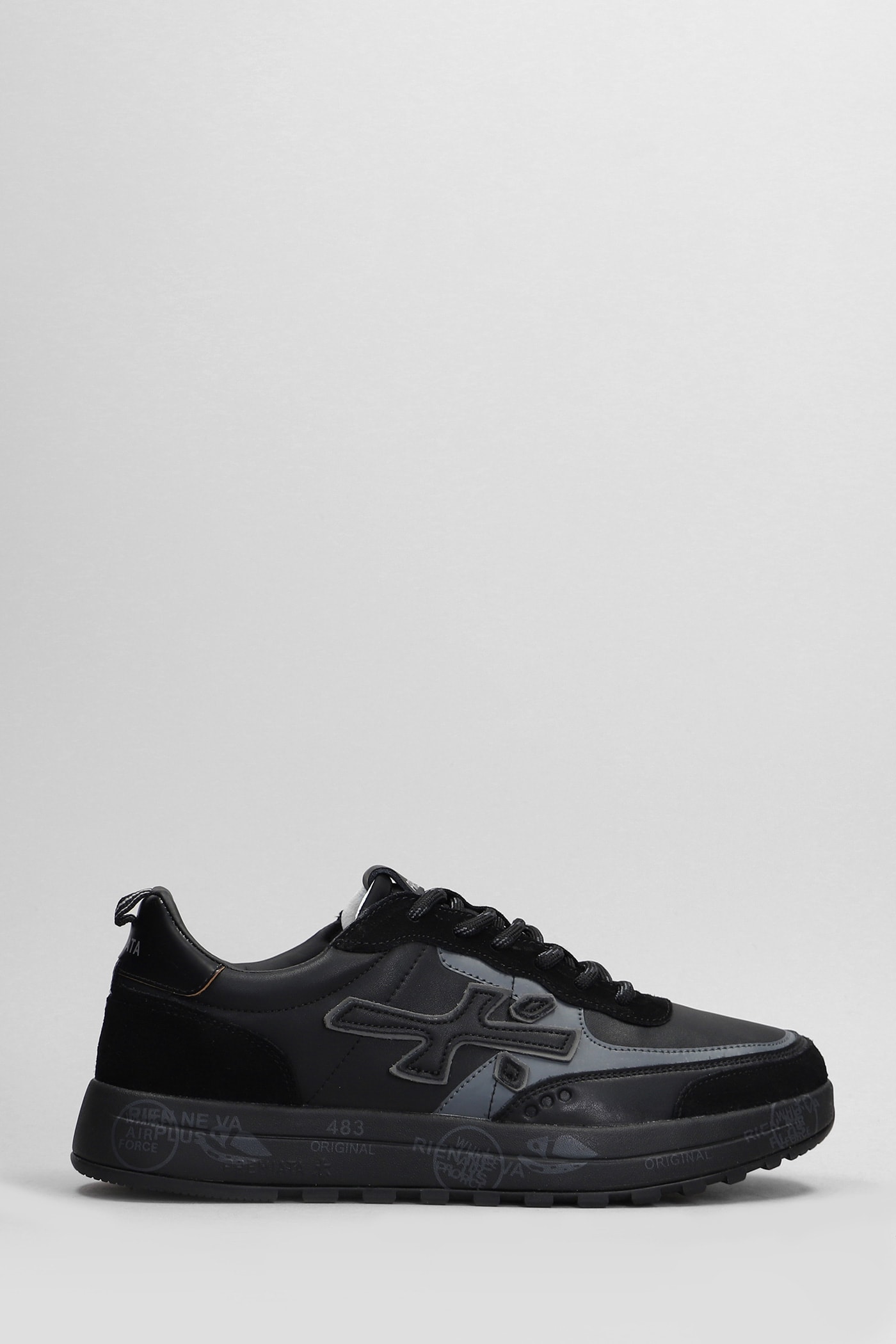 Shop Premiata Nous Sneakers In Black Leather