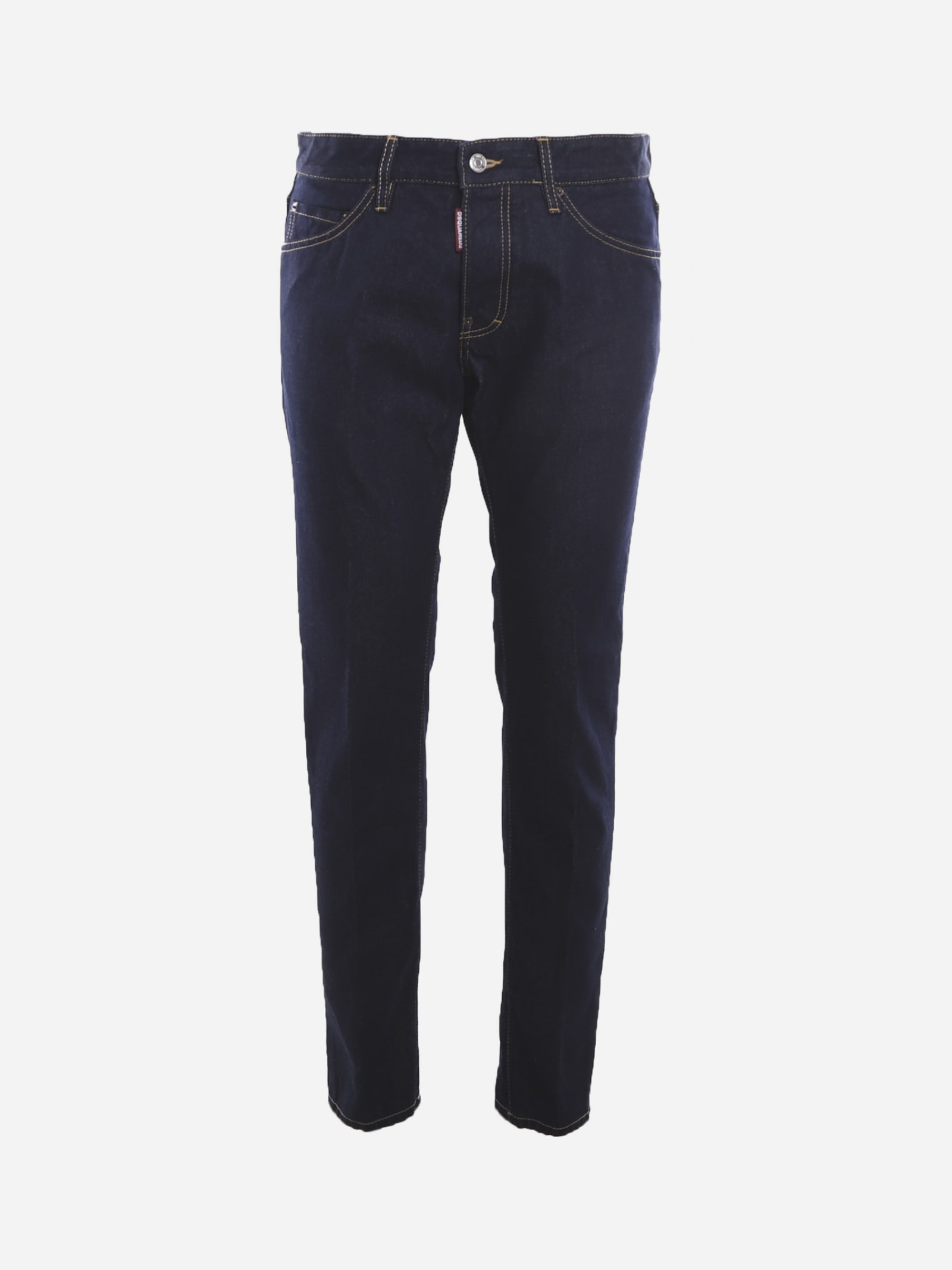 Dsquared2 Cotton Denim Jeans With Contrast Stitching