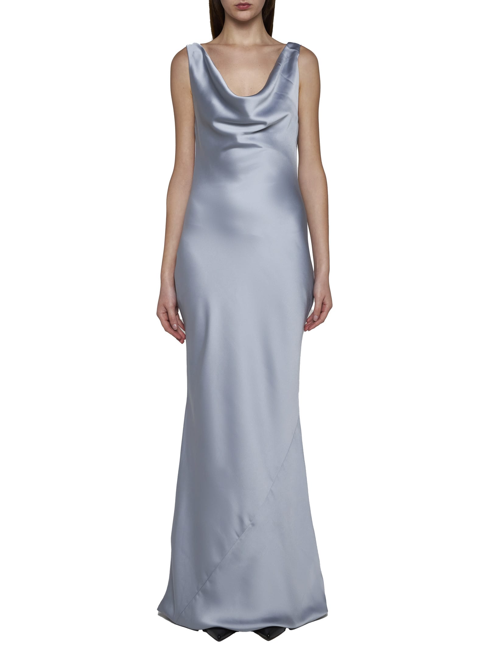 Shop Norma Kamali Dress In Silver