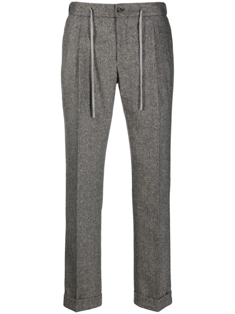 Shop Barba Napoli Roma Coulisse Trousers In Tweed