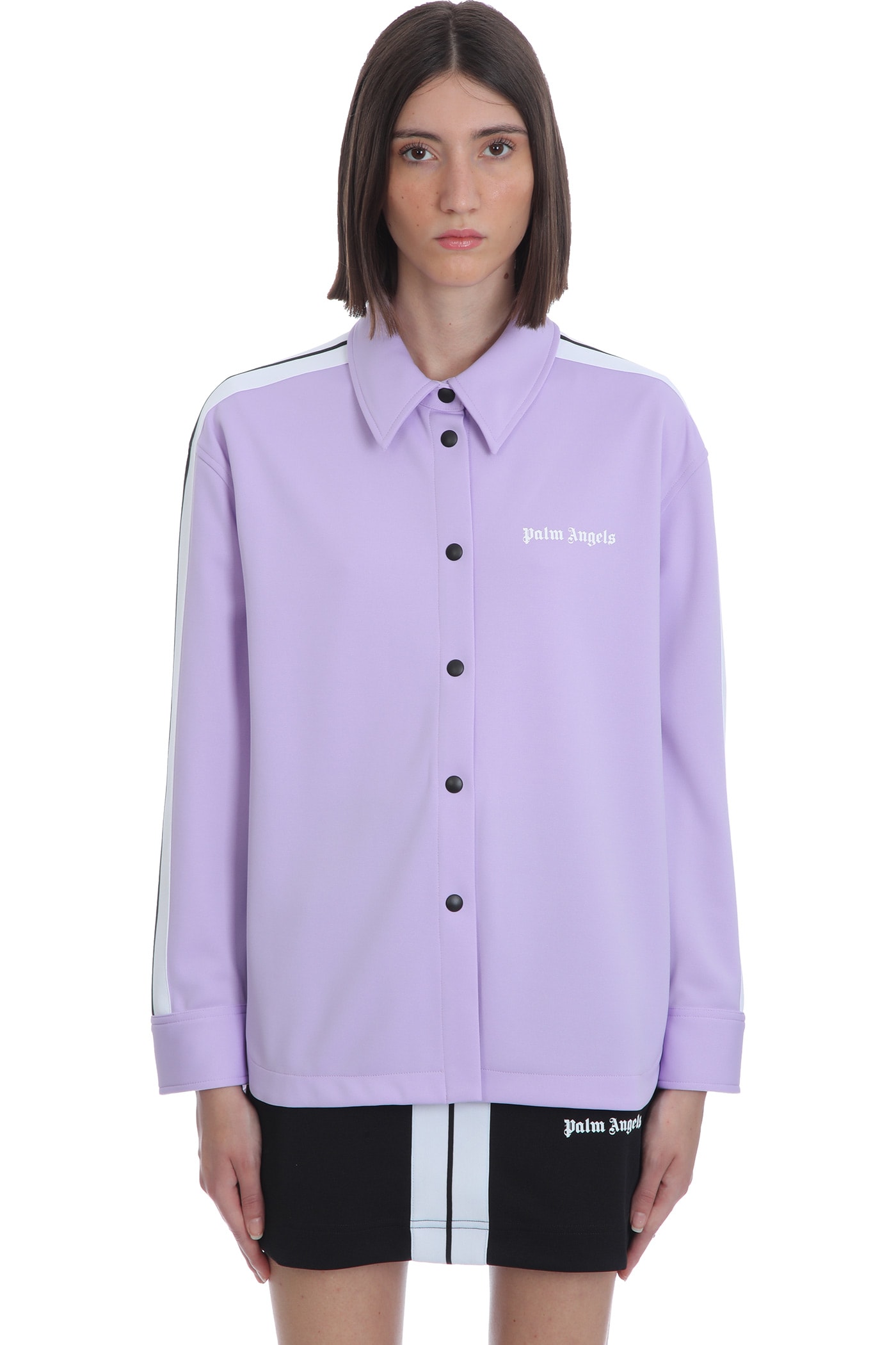 Palm Angels Shirt In Viola Polyester