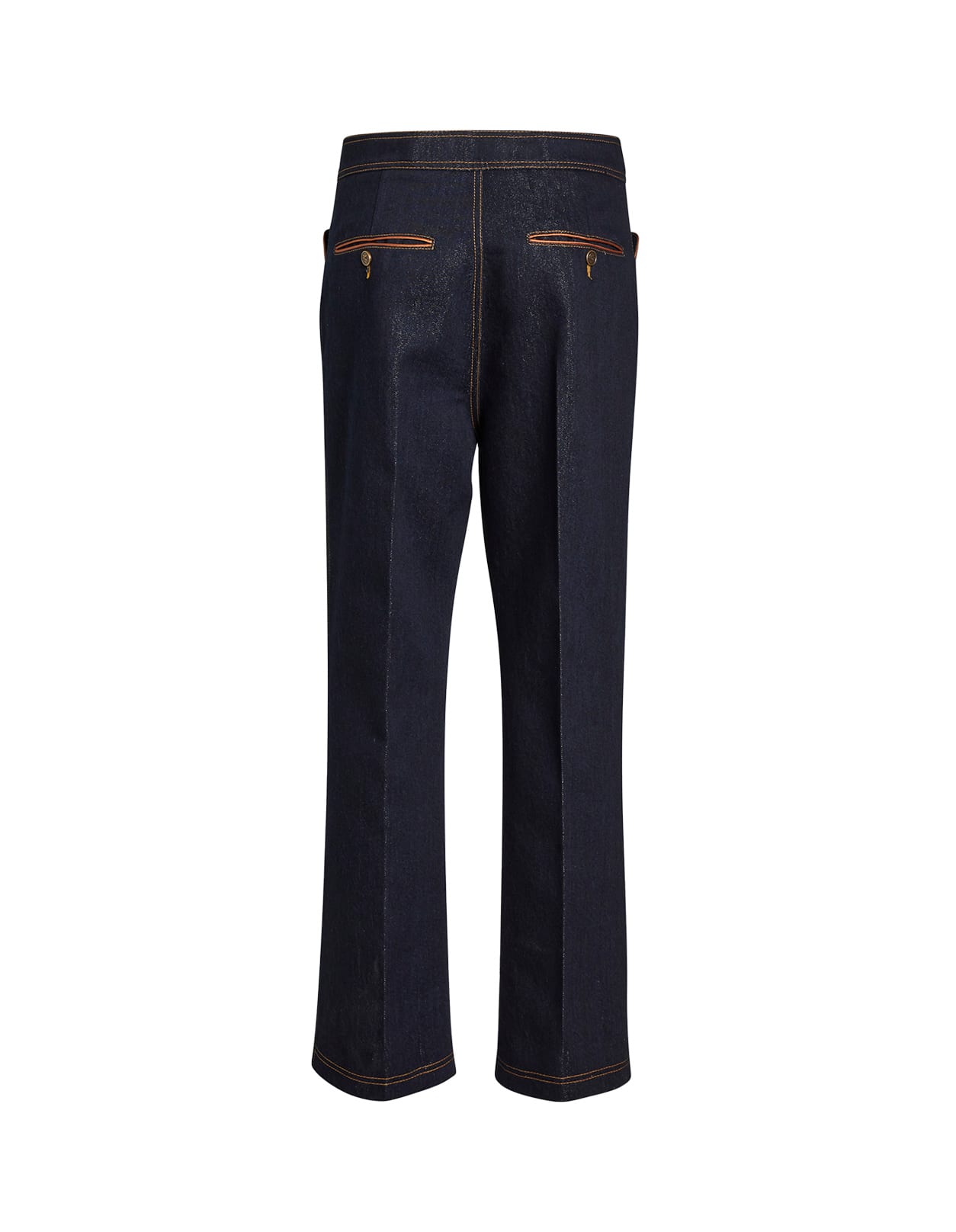 Shop Etro Indigo Crop Jeans With Metallic Texture In Blue