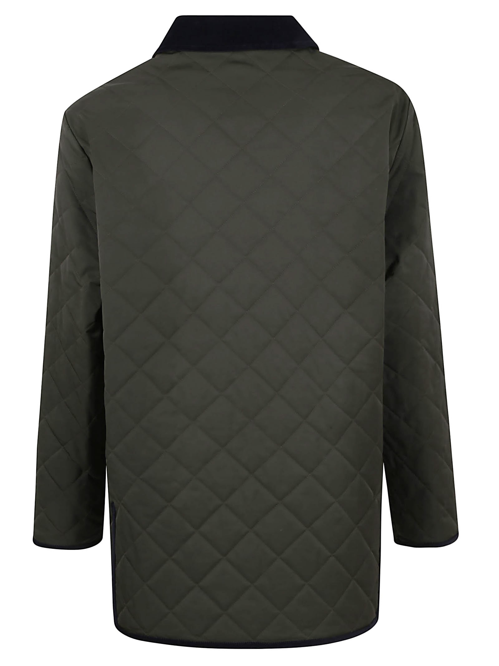Valentino Garavani Olive Quilted Jacket With Vlogo Patch In Green