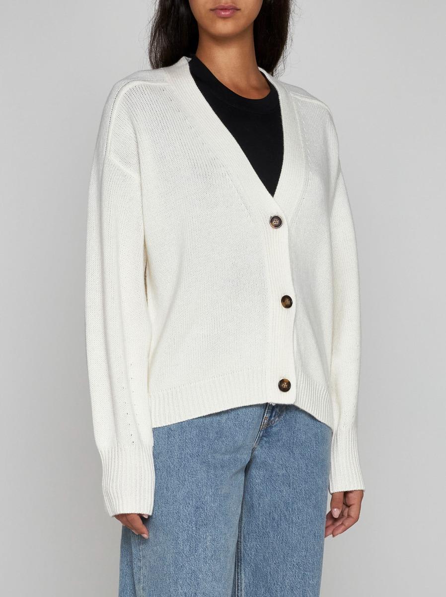 Shop Loulou Studio Zanzibar Wool And Cashmere Cardigan In Ivory