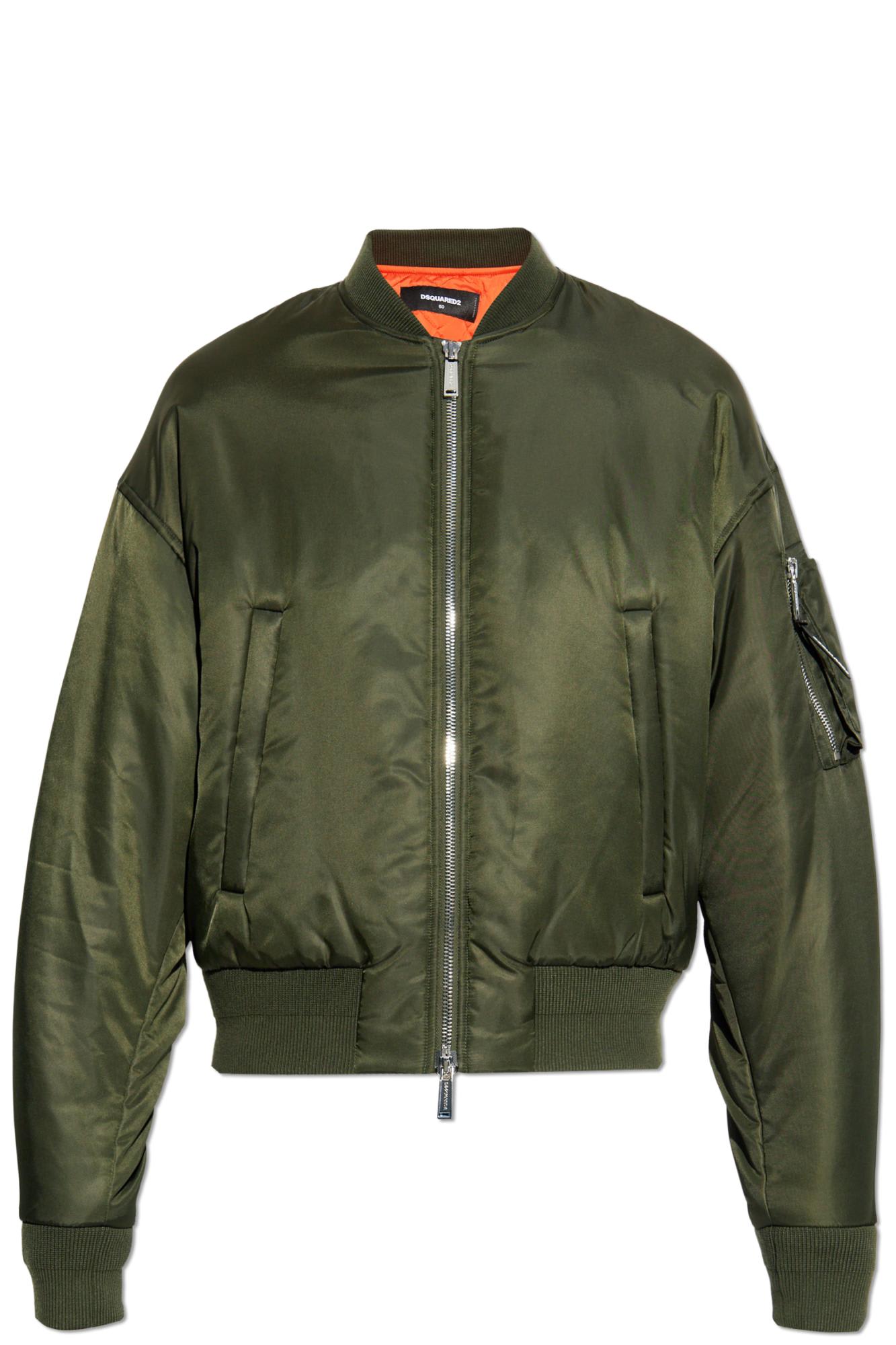 Dsquared2 Insulated Bomber Jacket In Green