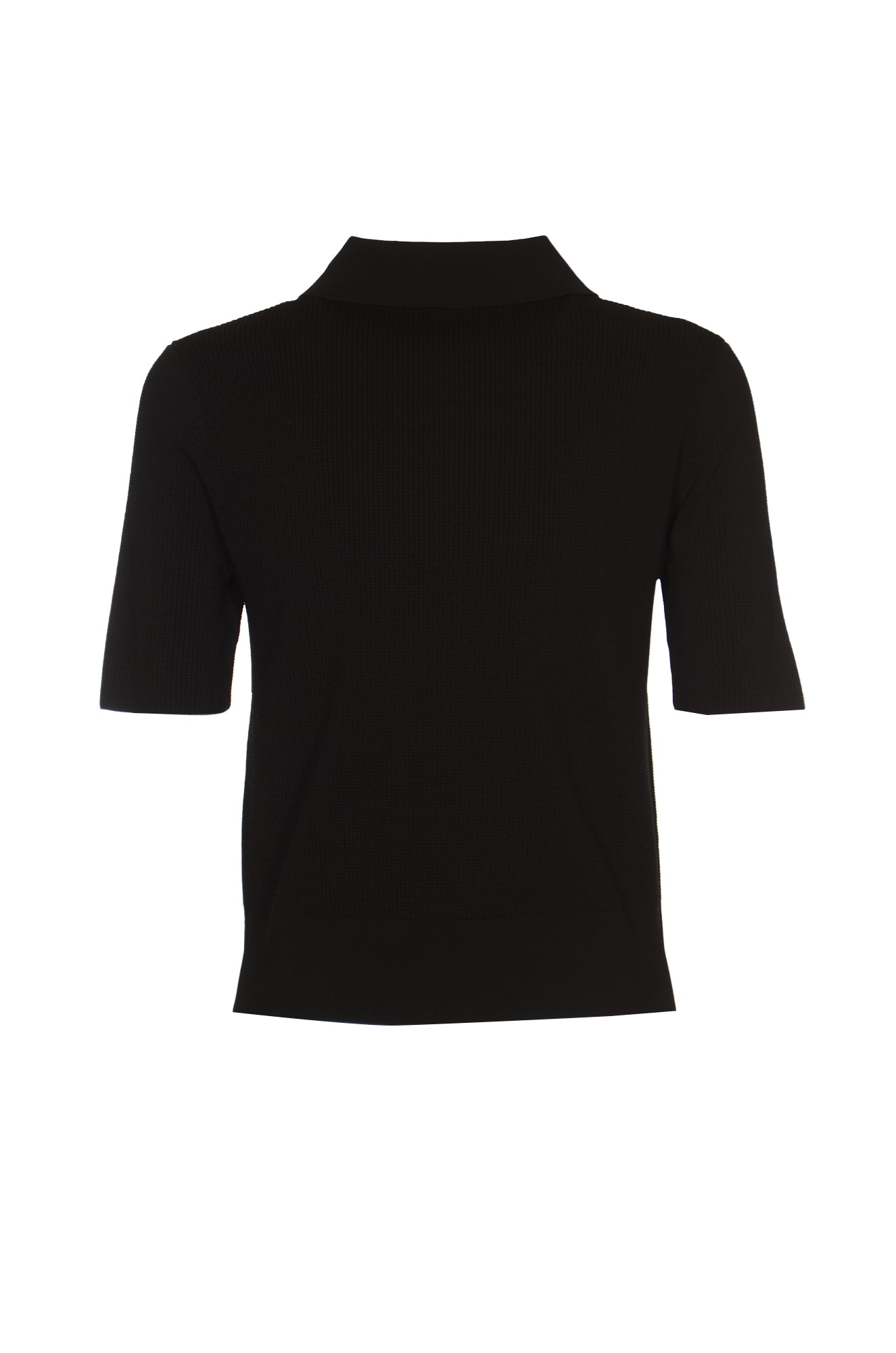 Shop Tory Burch Cropped Collared Shirt In Black