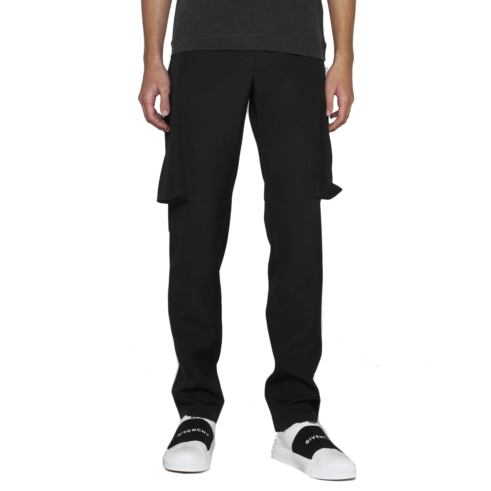 Shop Givenchy Cargo Wool Trousers In Black