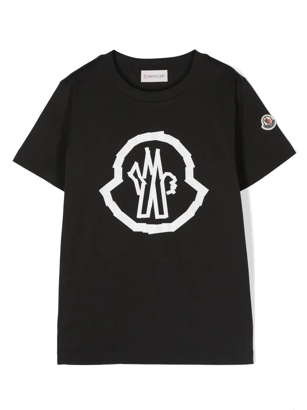 Shop Moncler Black Logoed T-shirt