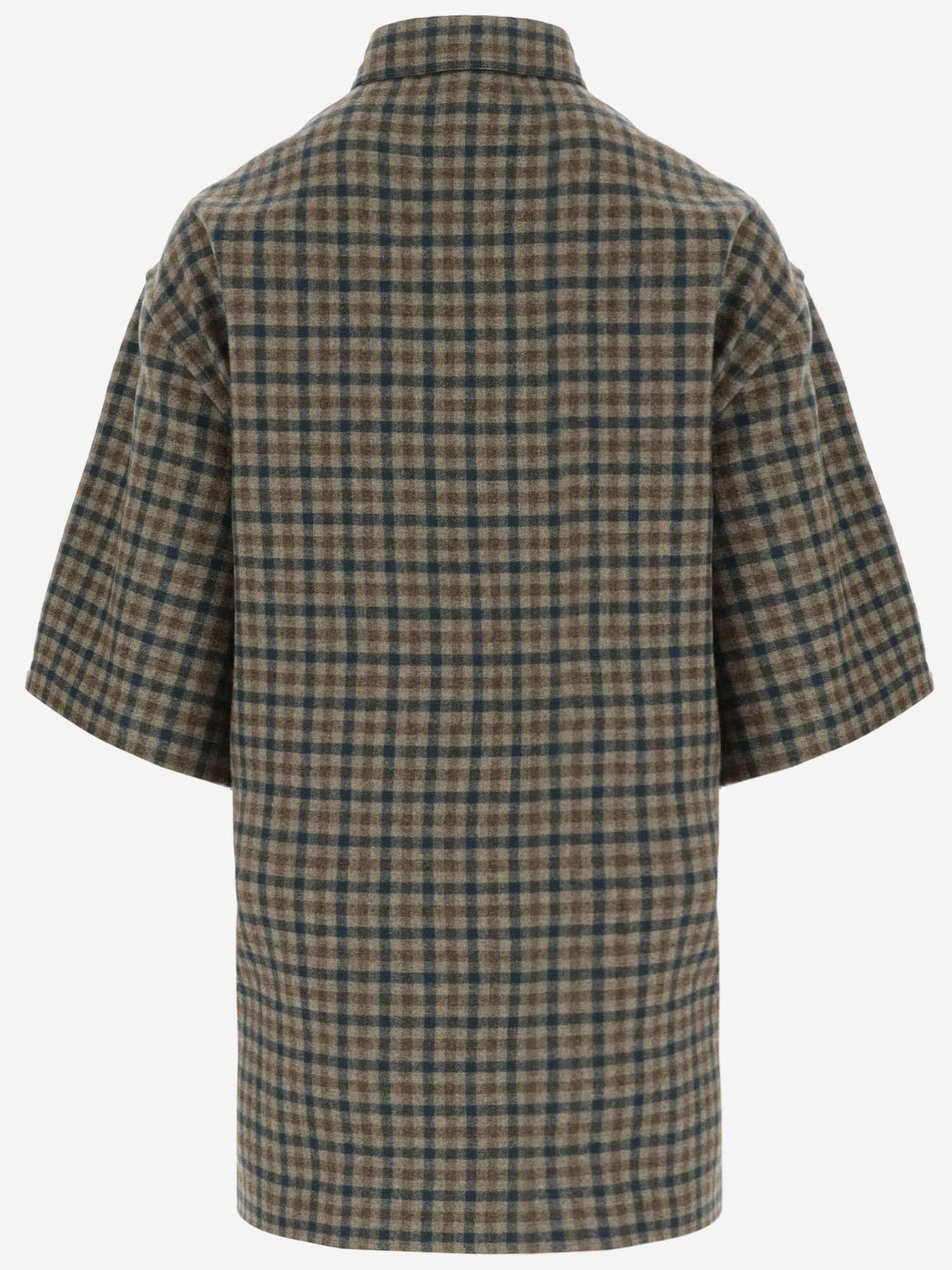 Shop Darkpark Wool And Cashmere Shirt With Check Pattern In Red