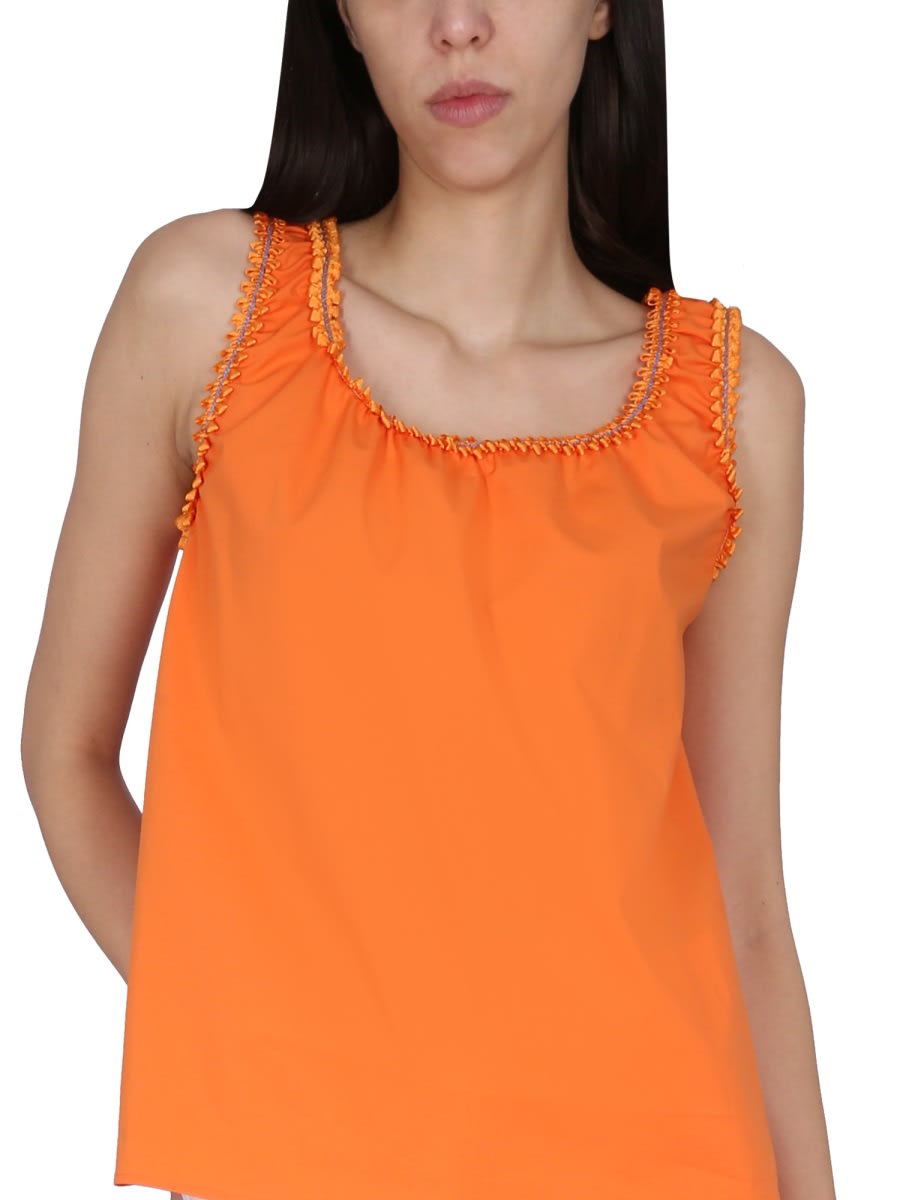 Boutique Moschino Cotton Tops. In Orange