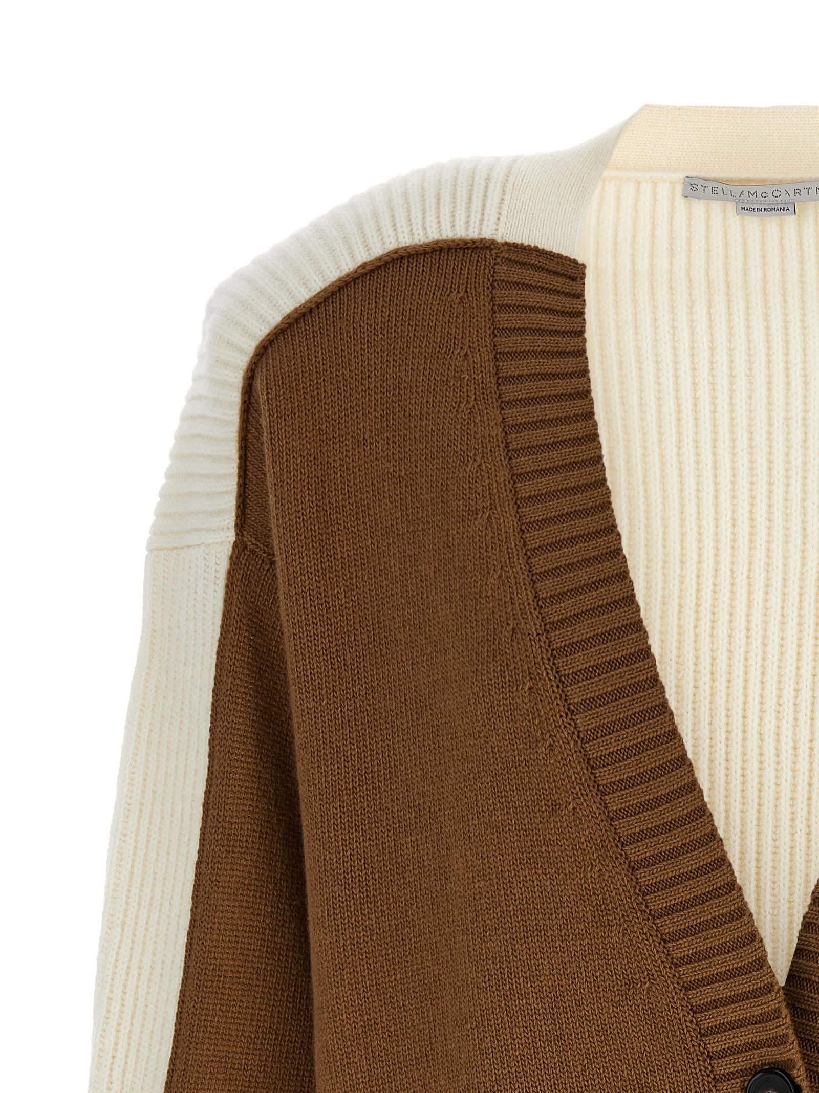 Shop Stella Mccartney Two-tone Cardigan In Beige