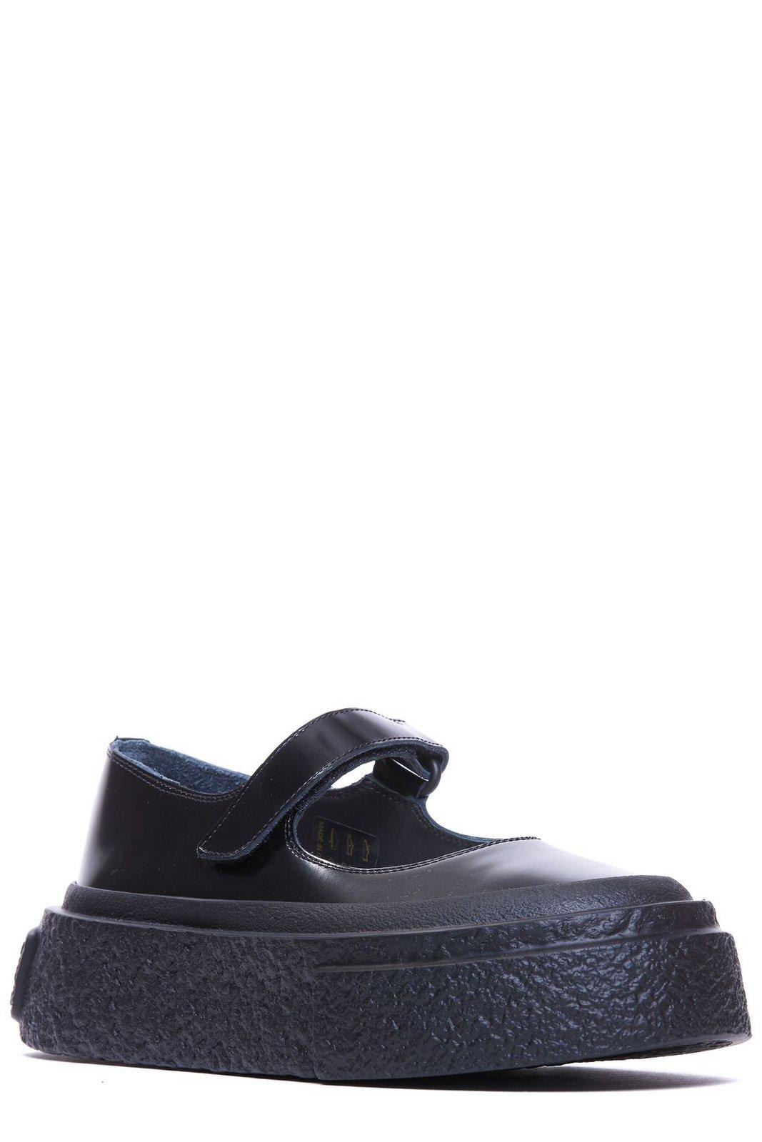 Shop Mm6 Maison Margiela Numbers-motif Platform Ballerinas In Black