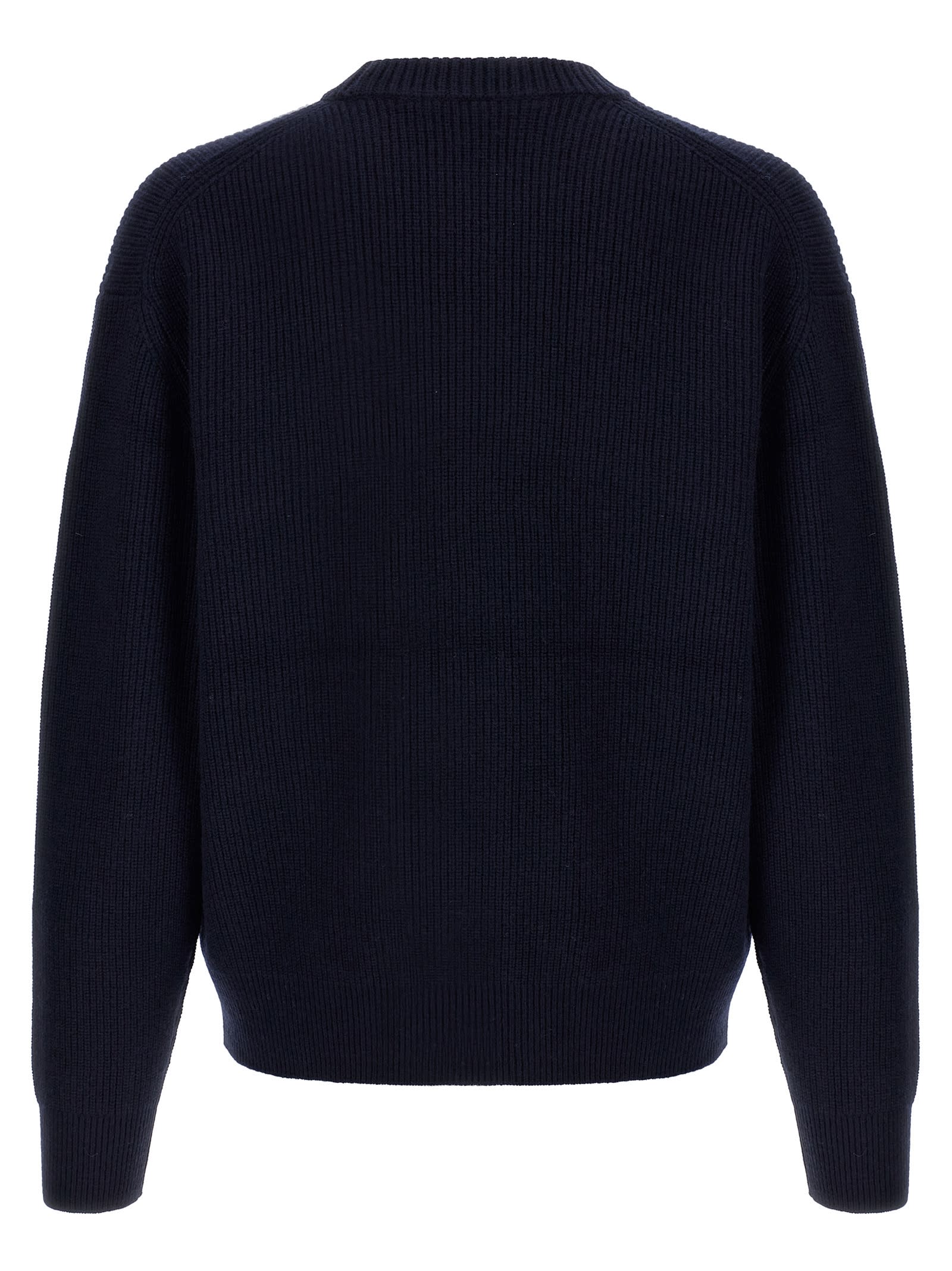 Shop Maison Kitsuné Bold Fox Head Sweater In Blue