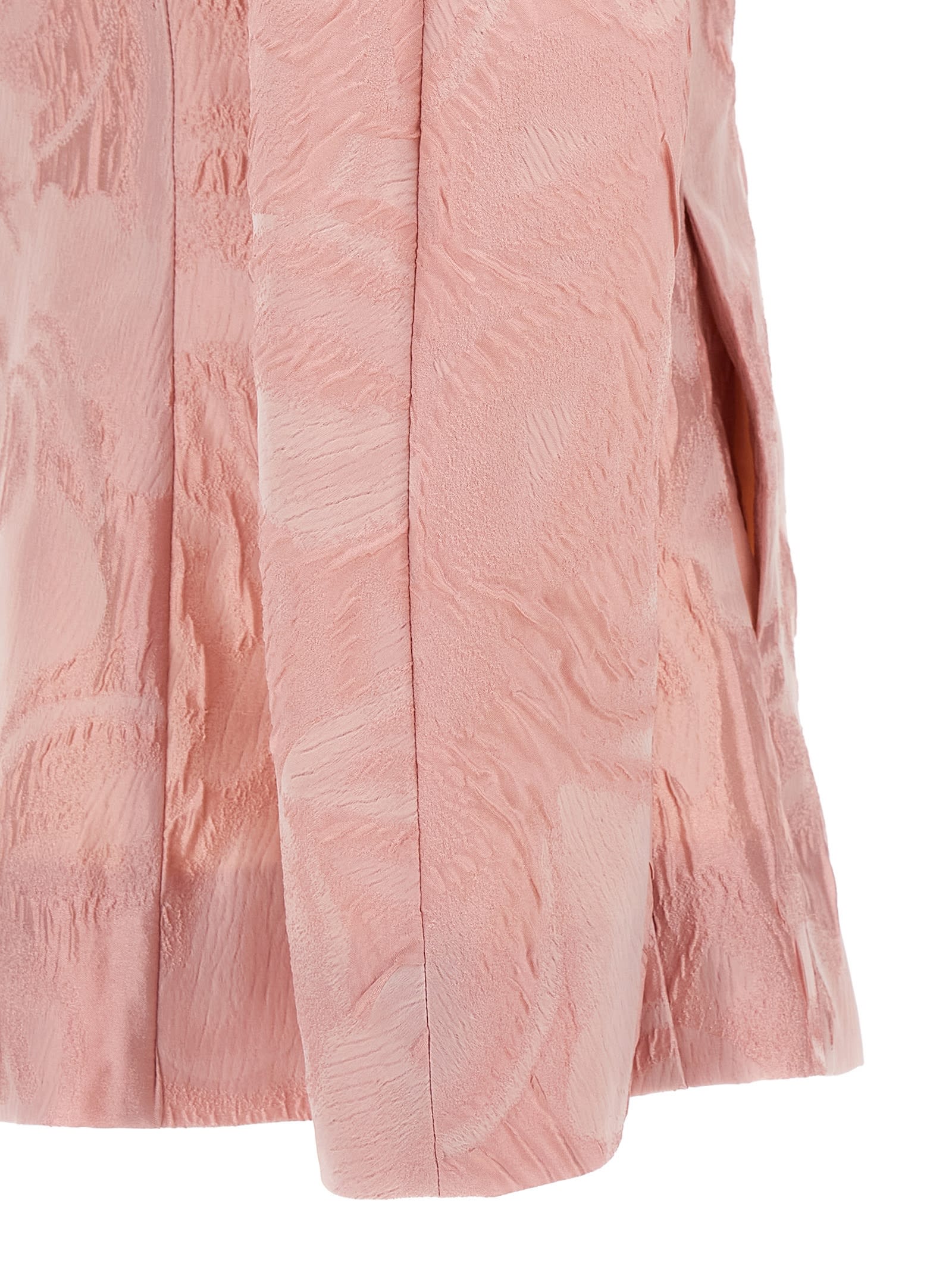 Shop Ganni Textured Cloqué Jacket In Pink