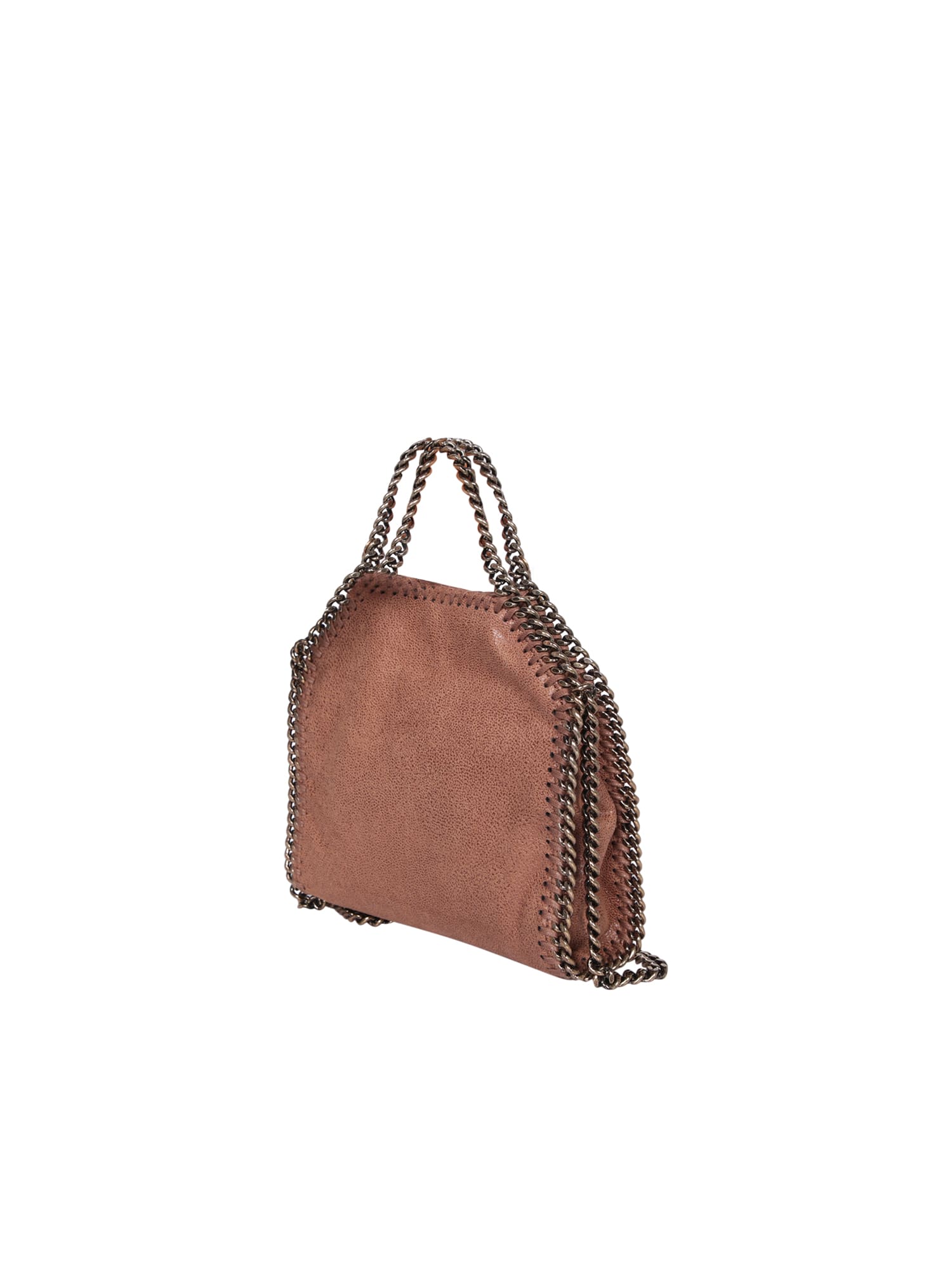 Shop Stella Mccartney Falabella Tiny Pecan Gold Bag In Brown