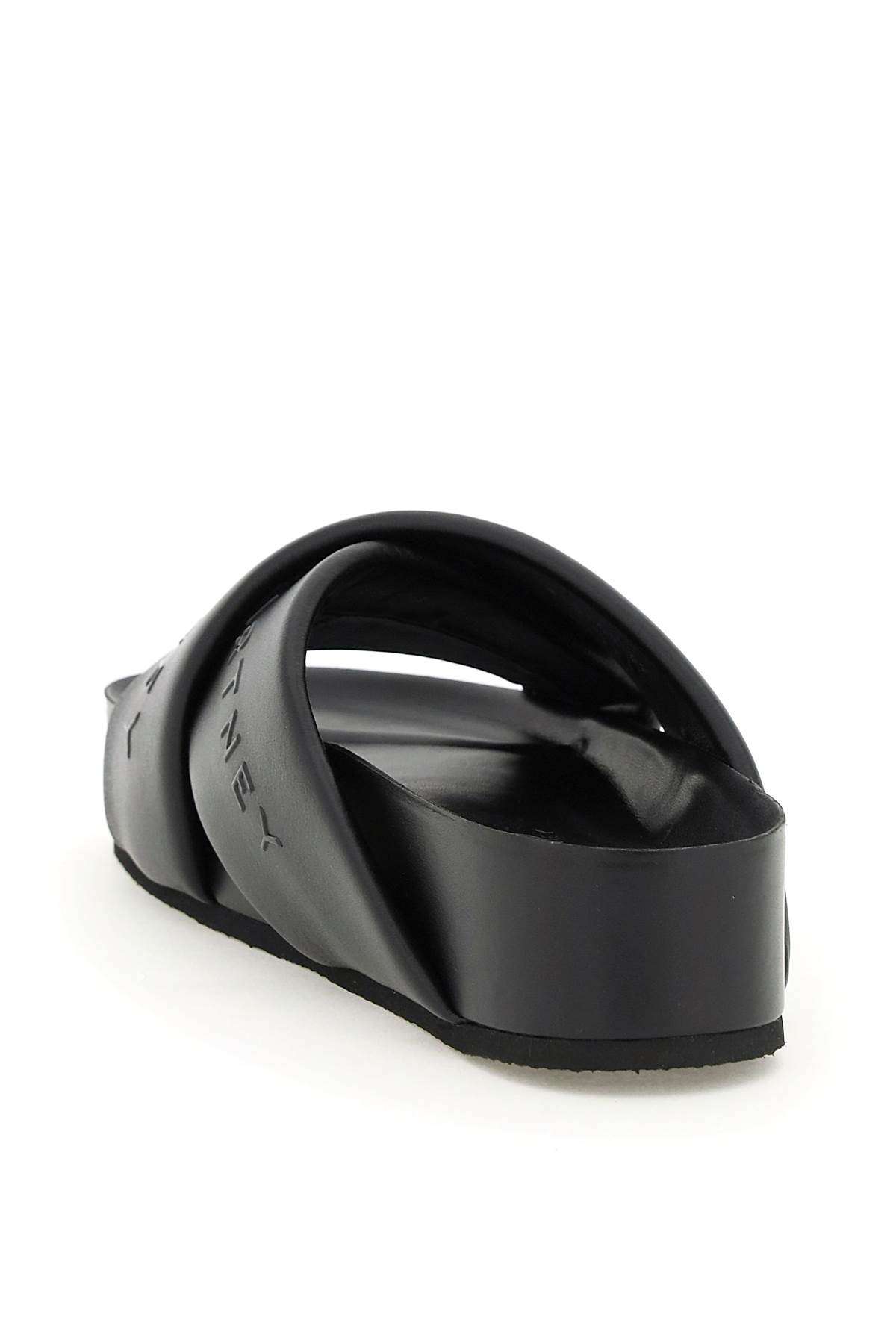 Stella Mccartney Logo-strap Flatform Sandals In Black