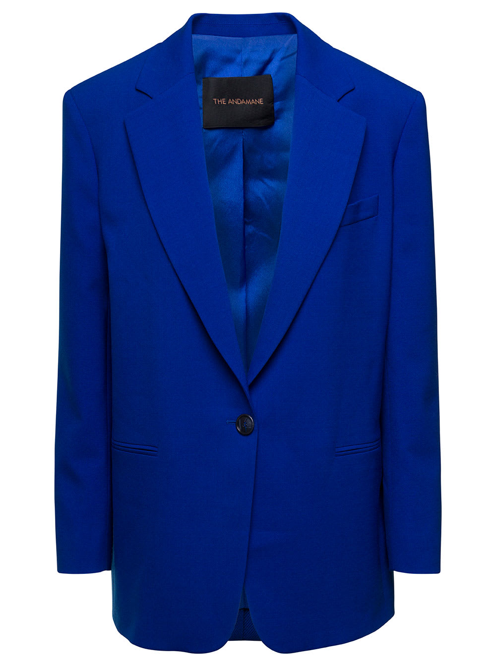 guia Oversized Electric Blue Single-breasted Jacket In Viscose Blend Woman