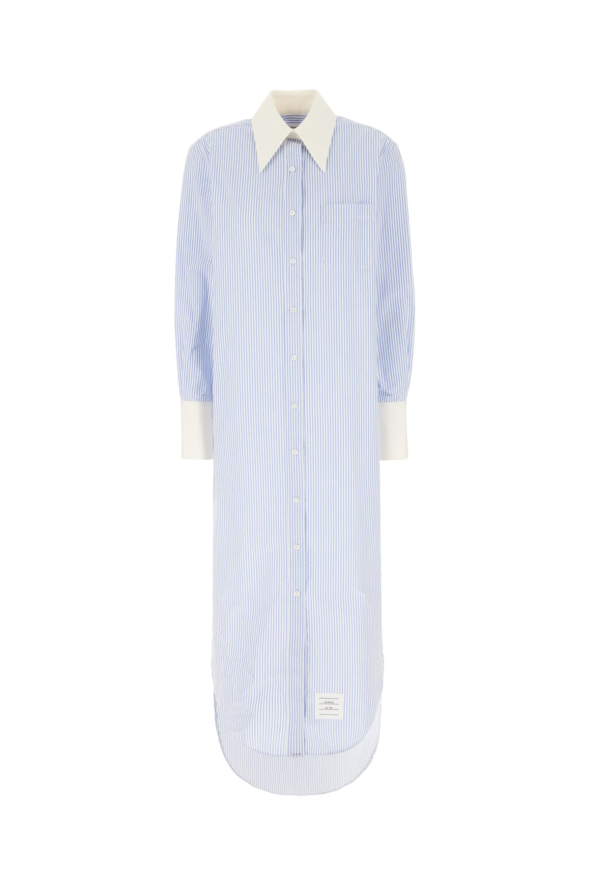 Thom Browne Embroidered Cotton Shirt Dress In 450