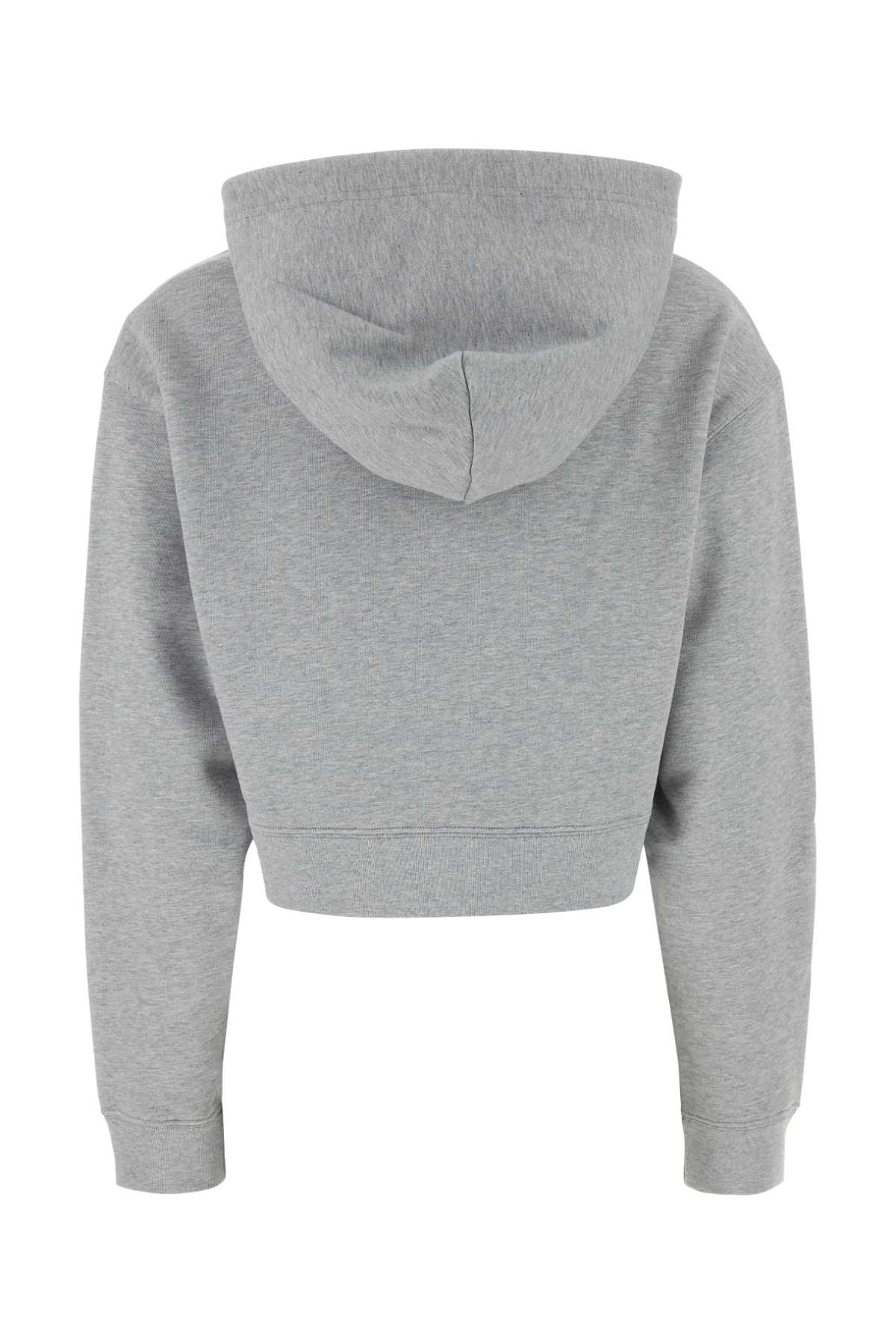 Shop Miu Miu Grey Cotton Sweatshirt In Grigio