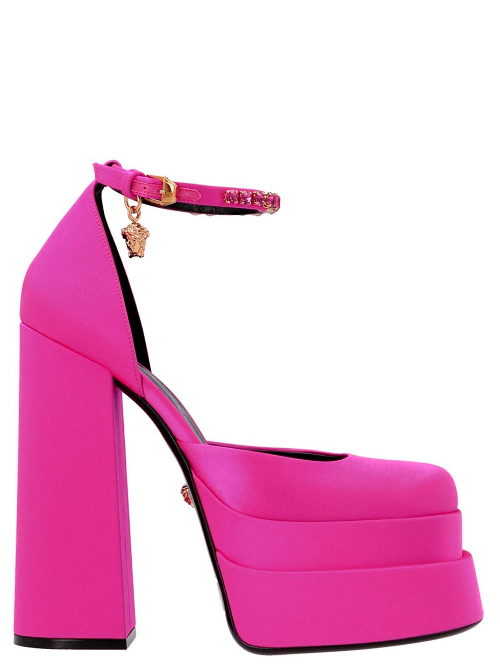 Shop Versace Medusa Aevitas Pumps In Fuchsia