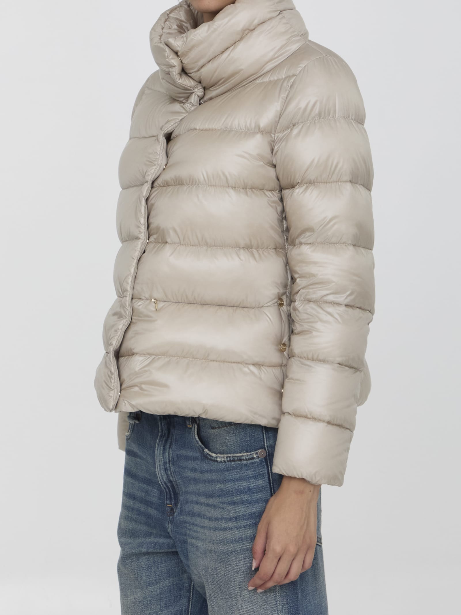 Shop Herno Down Jacket In Nylon In Chantilly