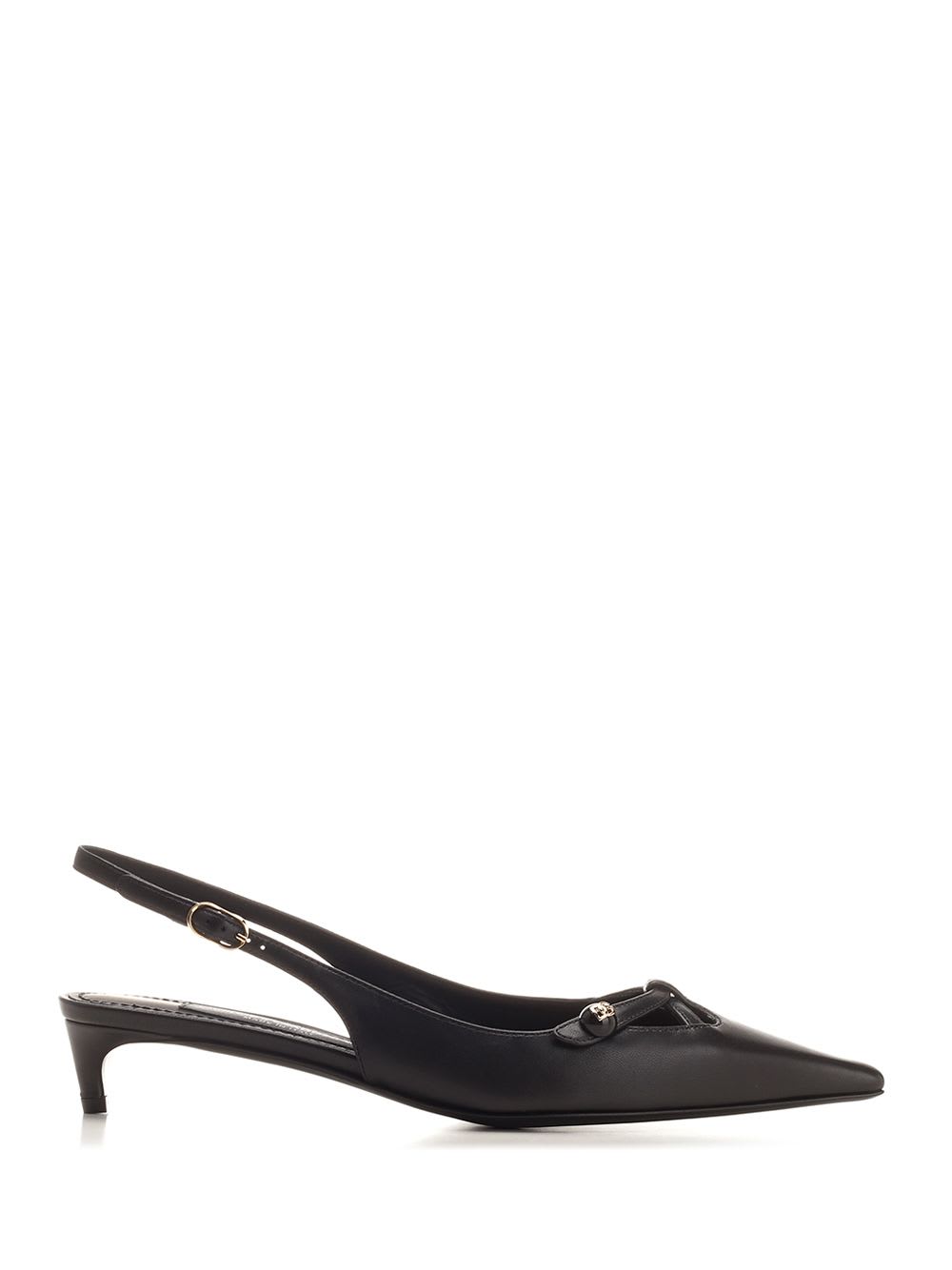 Shop Dolce & Gabbana Black Leather Slingback