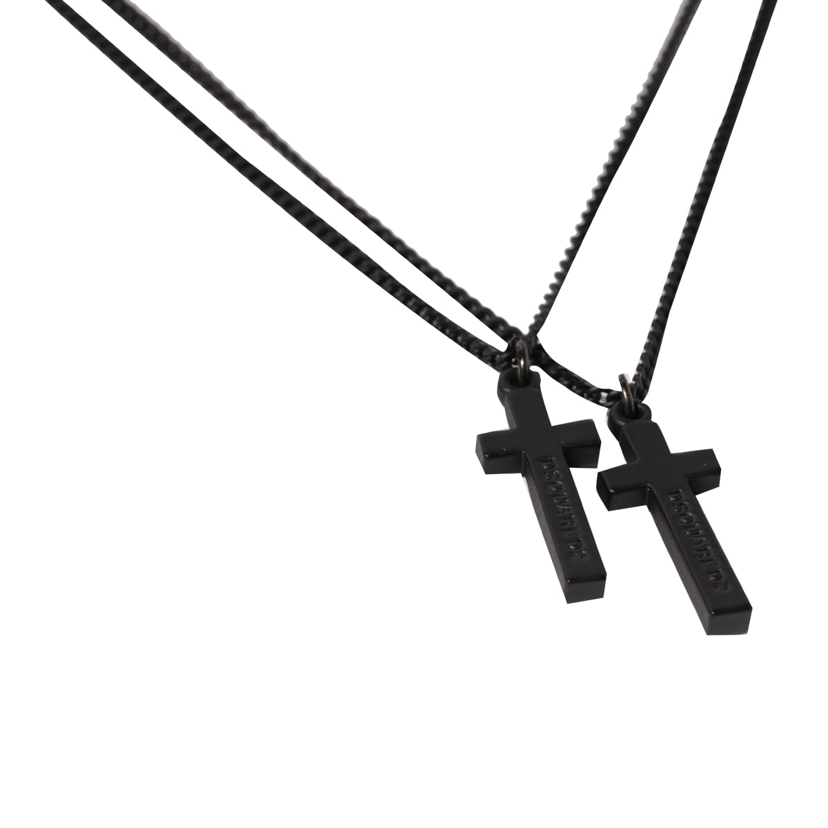 Shop Dsquared2 Jesus Necklace In Black