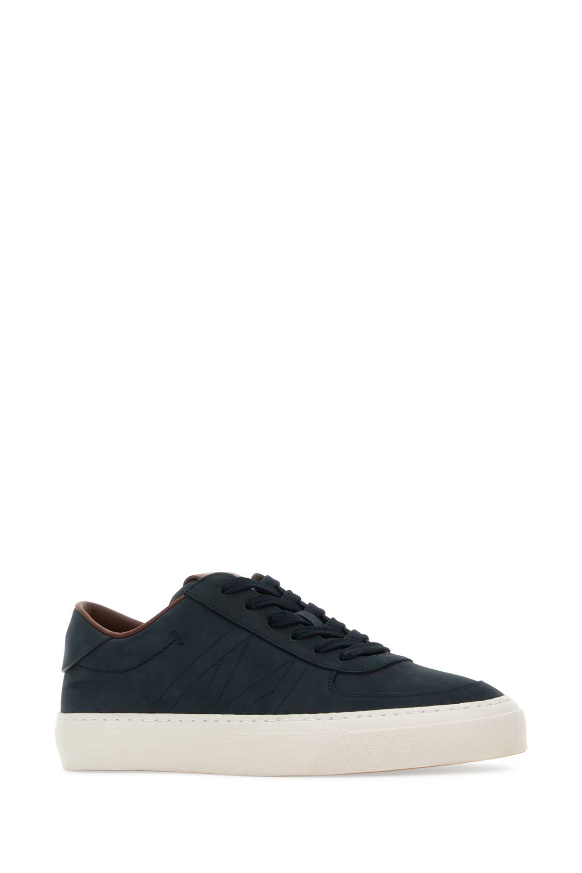Shop Moncler Midnight Blue Leather Monclub Sneakers In 754