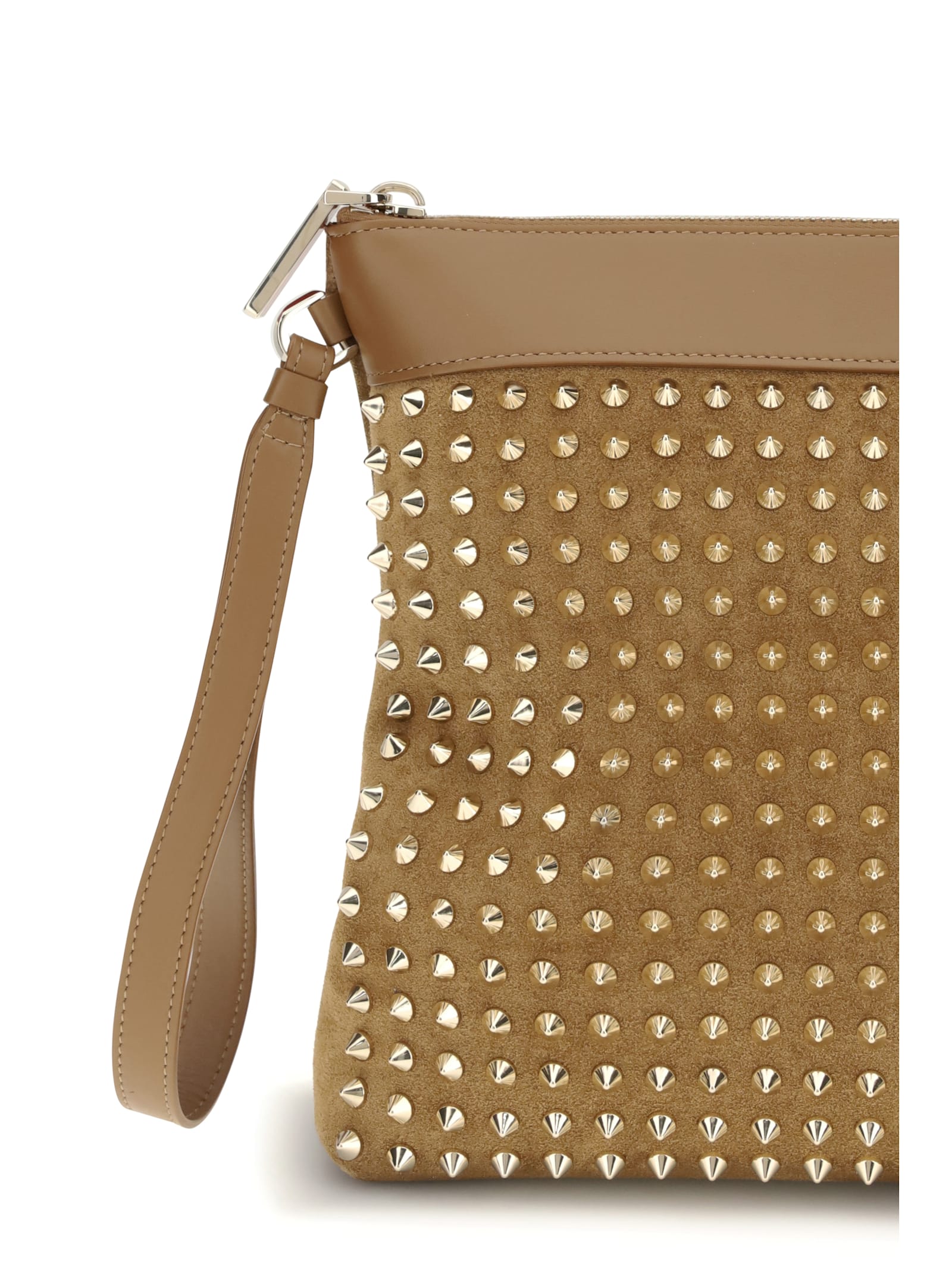 Christian Louboutin Men Funky Leather Pouch In Brown