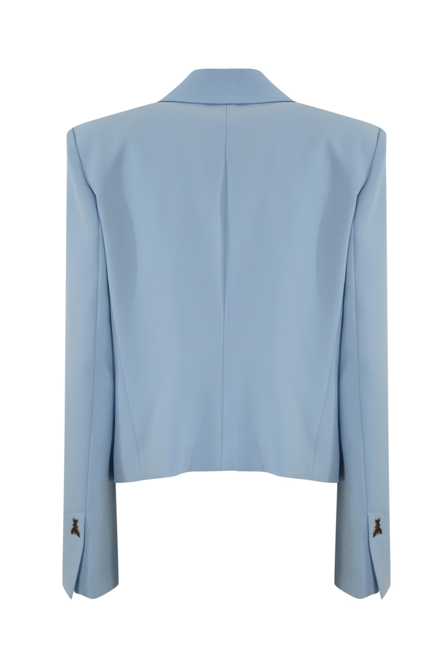 Patrizia Pepe Two-button Crepe Jacket In Shirting Sky