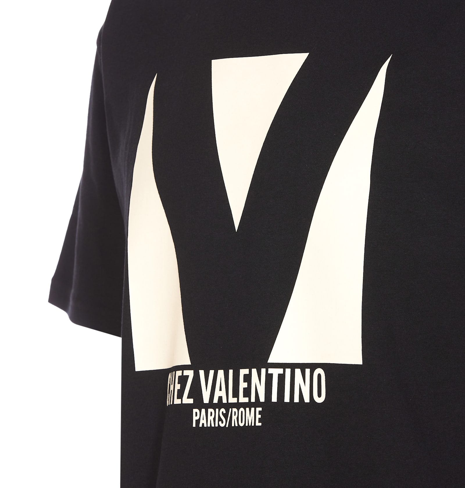 Valentino Crew Neck Short Sleeves T-shirts In Black