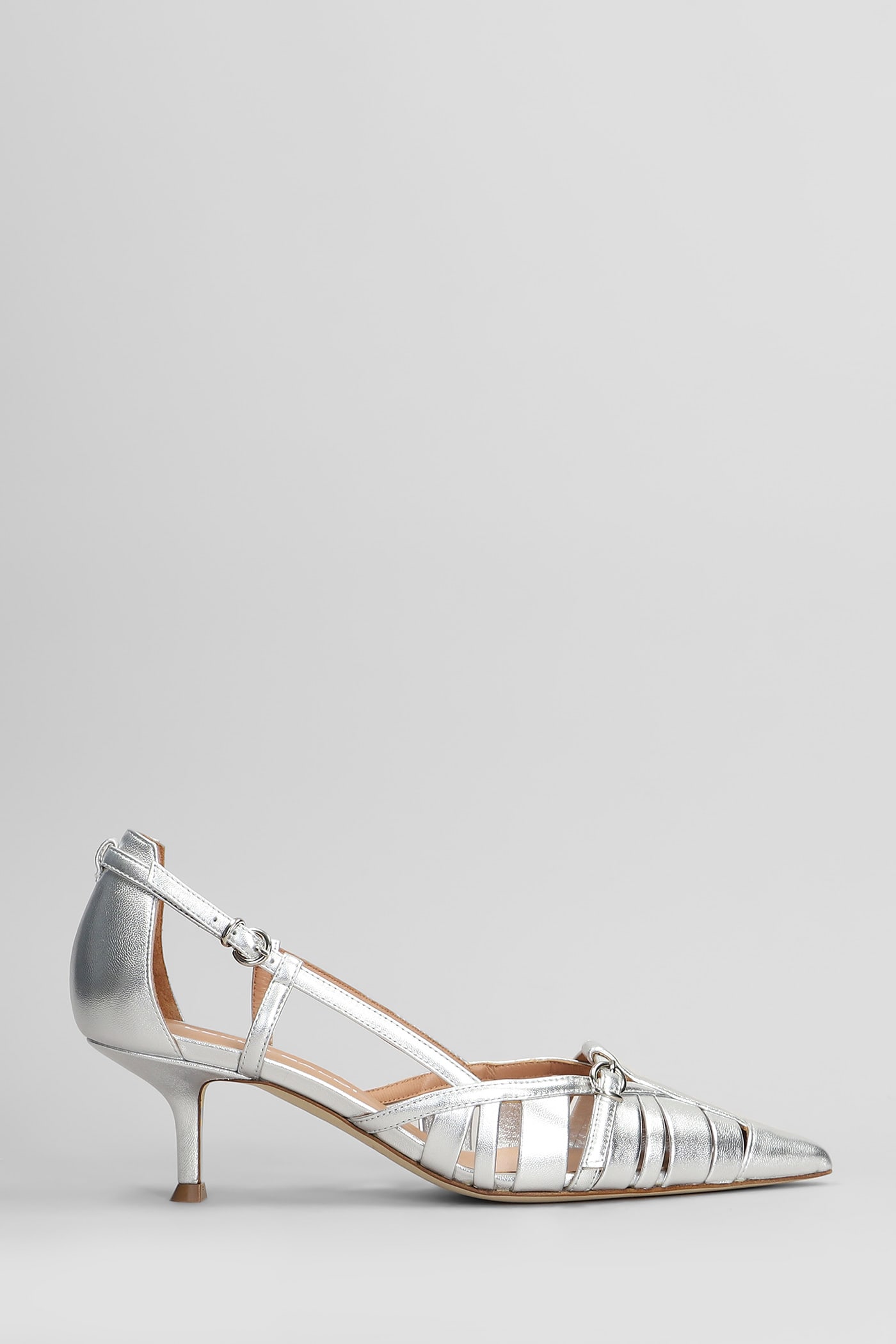 Shop Lella Baldi Pumps In Silver Leather