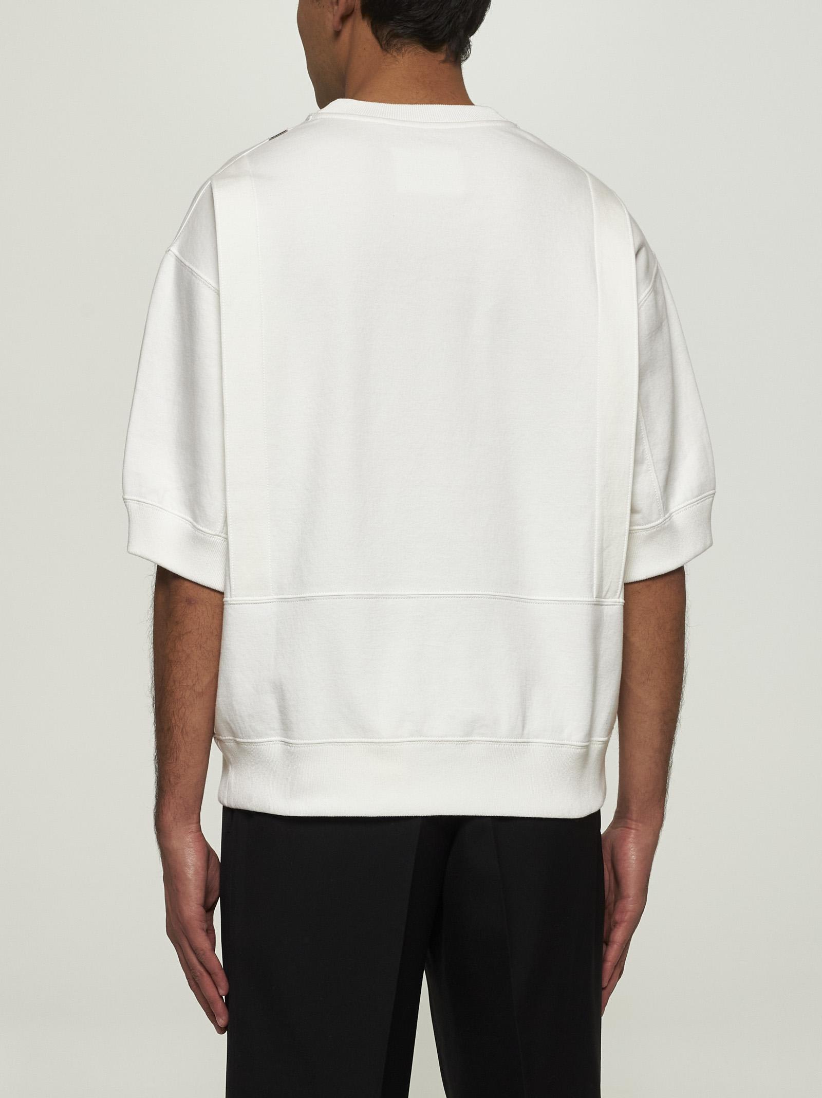 Jil Sander White Cotton Short-sleeved Sweatshirt In Optic White
